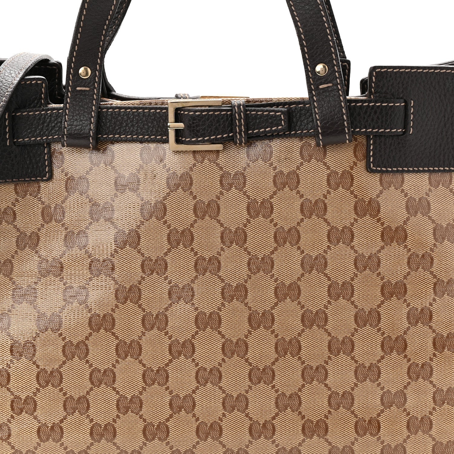 Crystal Monogram Tote Brown Brown