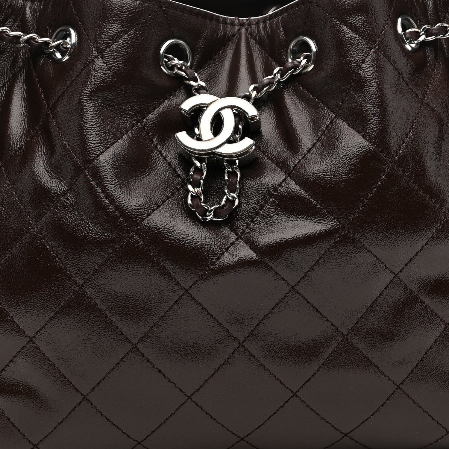 Caviar Quilted Small Chanel 25 Handbag Dark Brown