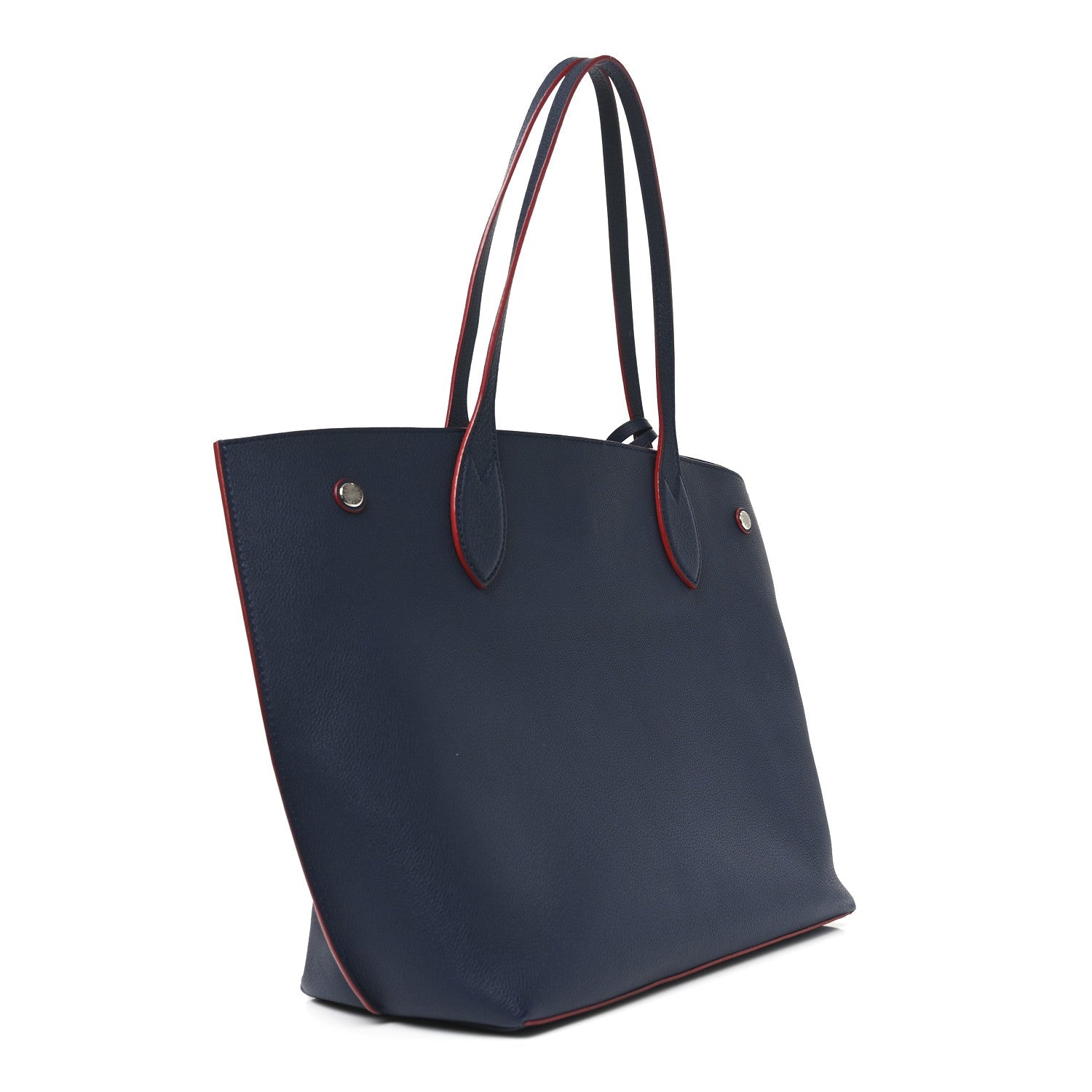 Calfskin Lockme Go Tote Marine Rouge