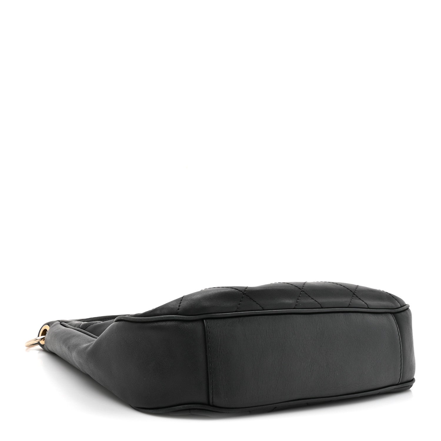 Calfskin Stitched Hobo Black