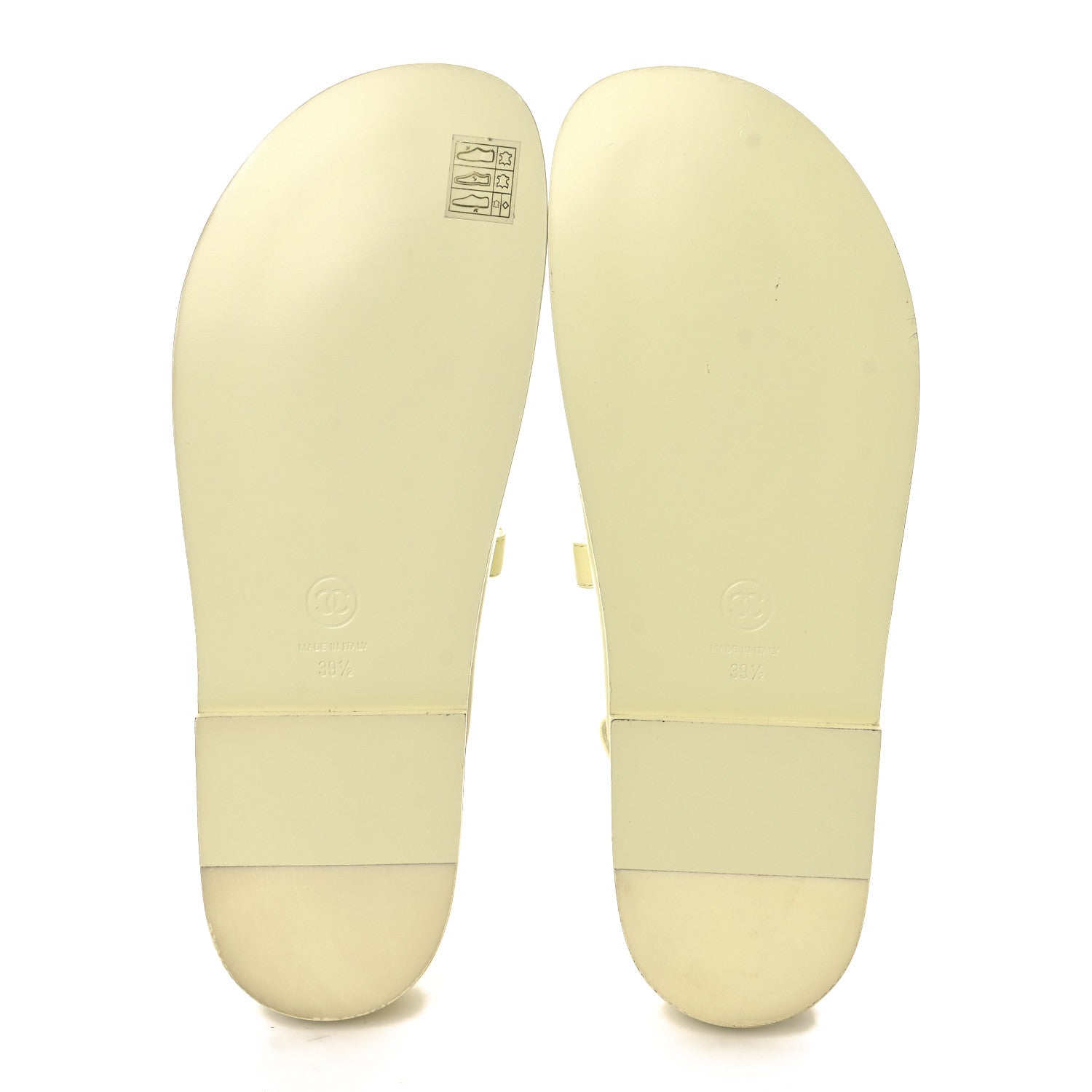 Lambskin Crystal CC Velcro Dad Sandals 39.5 Light Yellow