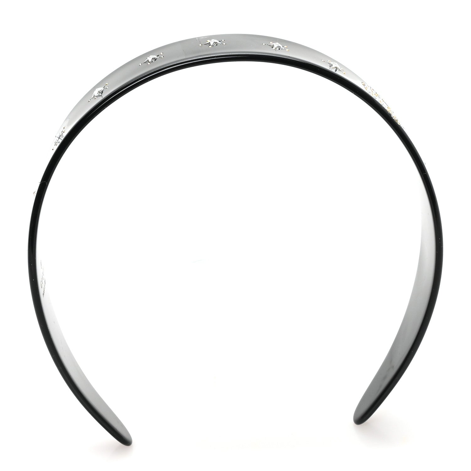 Resin Crystal Interlocking G Headband Black