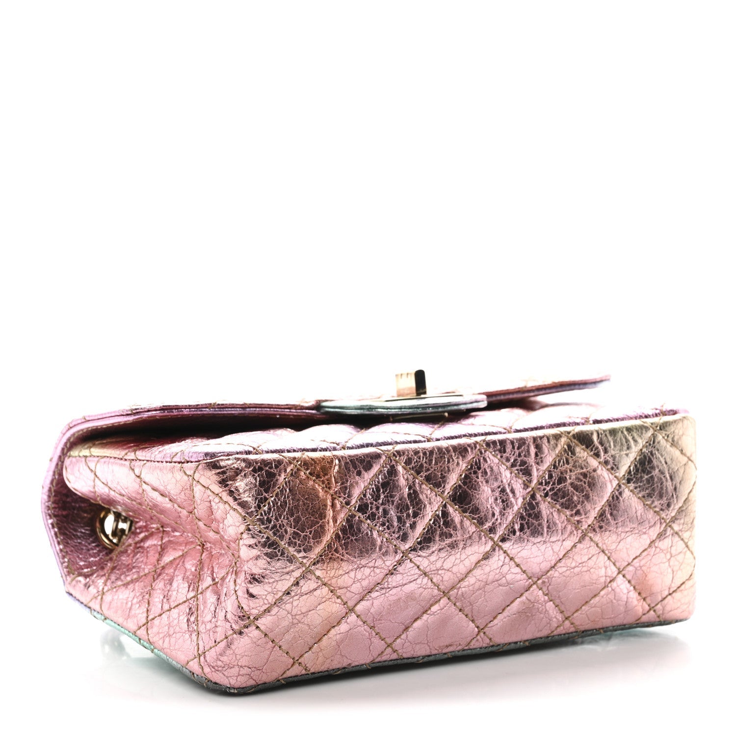 Metallic Goatskin Quilted Mini 2.55 Reissue Flap Multicolor