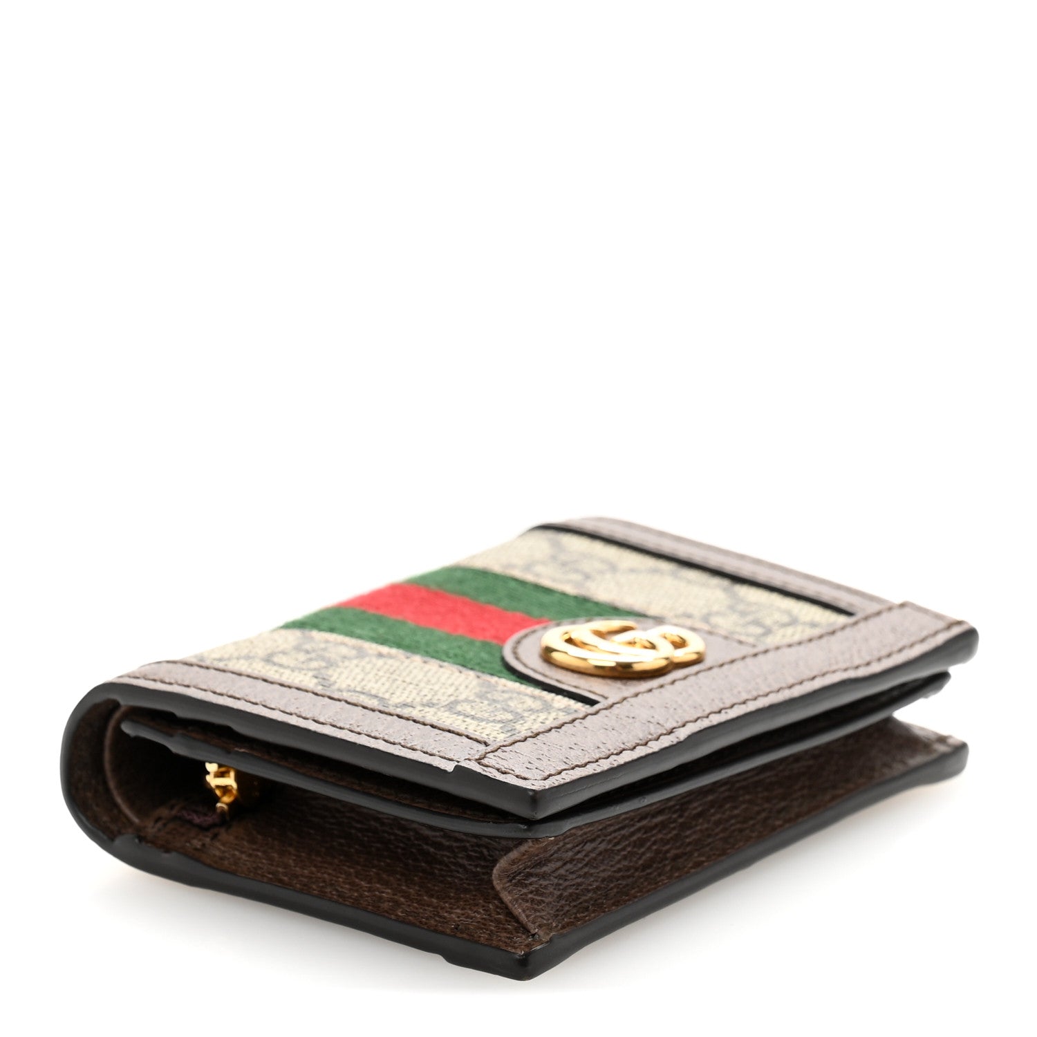 GG Supreme Monogram Web Ophidia Card Case Beige New Acero