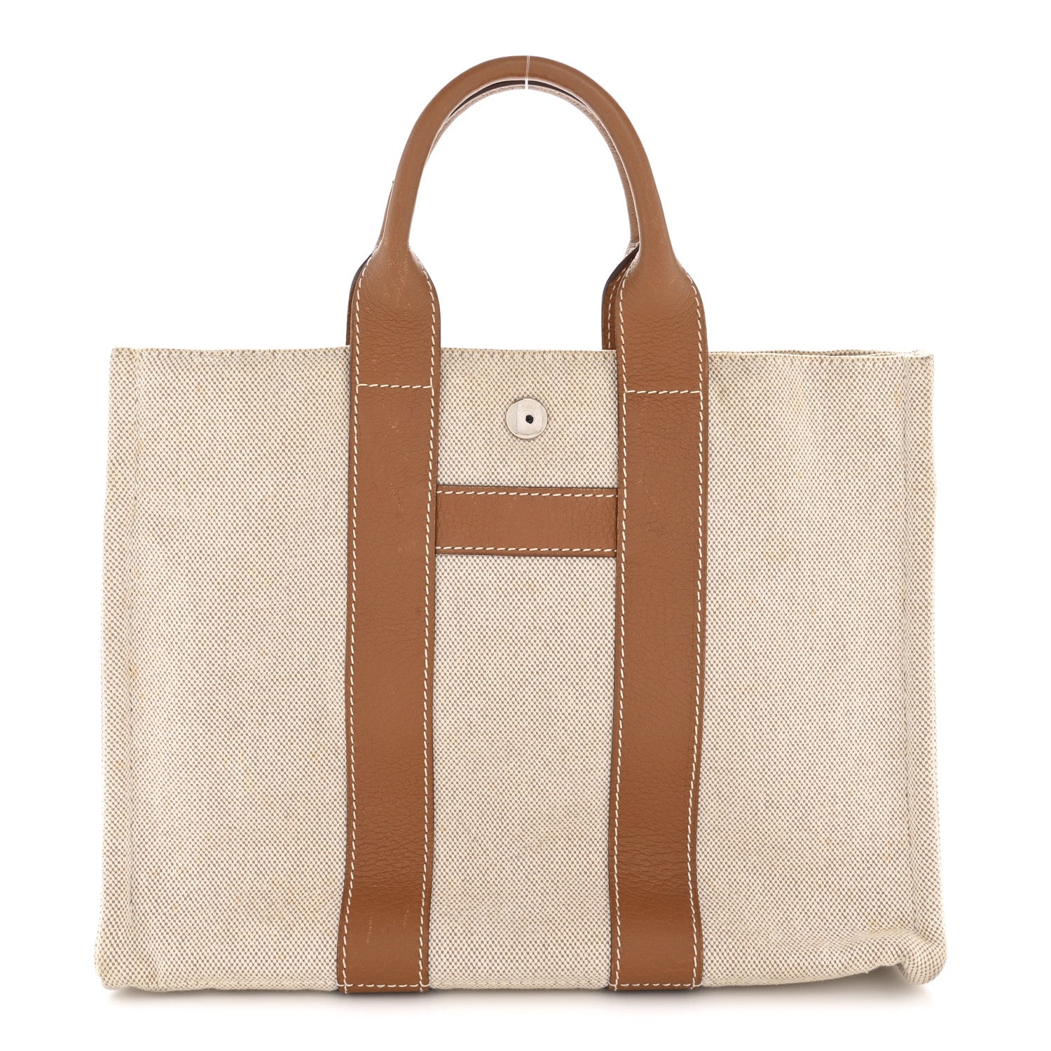 Toile Taurillon Clemence Sac Harnais Tote PM Beige Gold