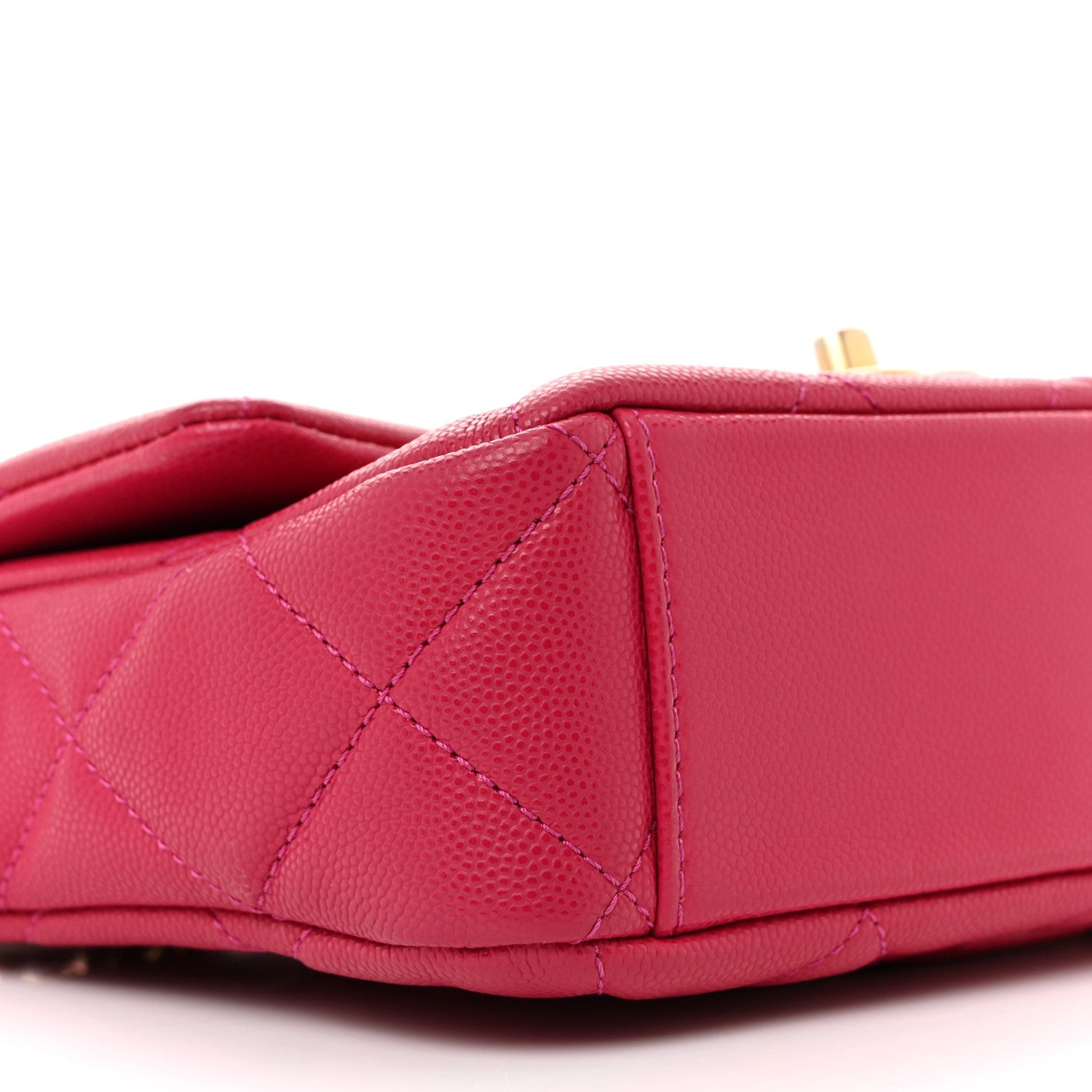 Caviar Quilted Small Twist Your Buttons Flap Fuchsia