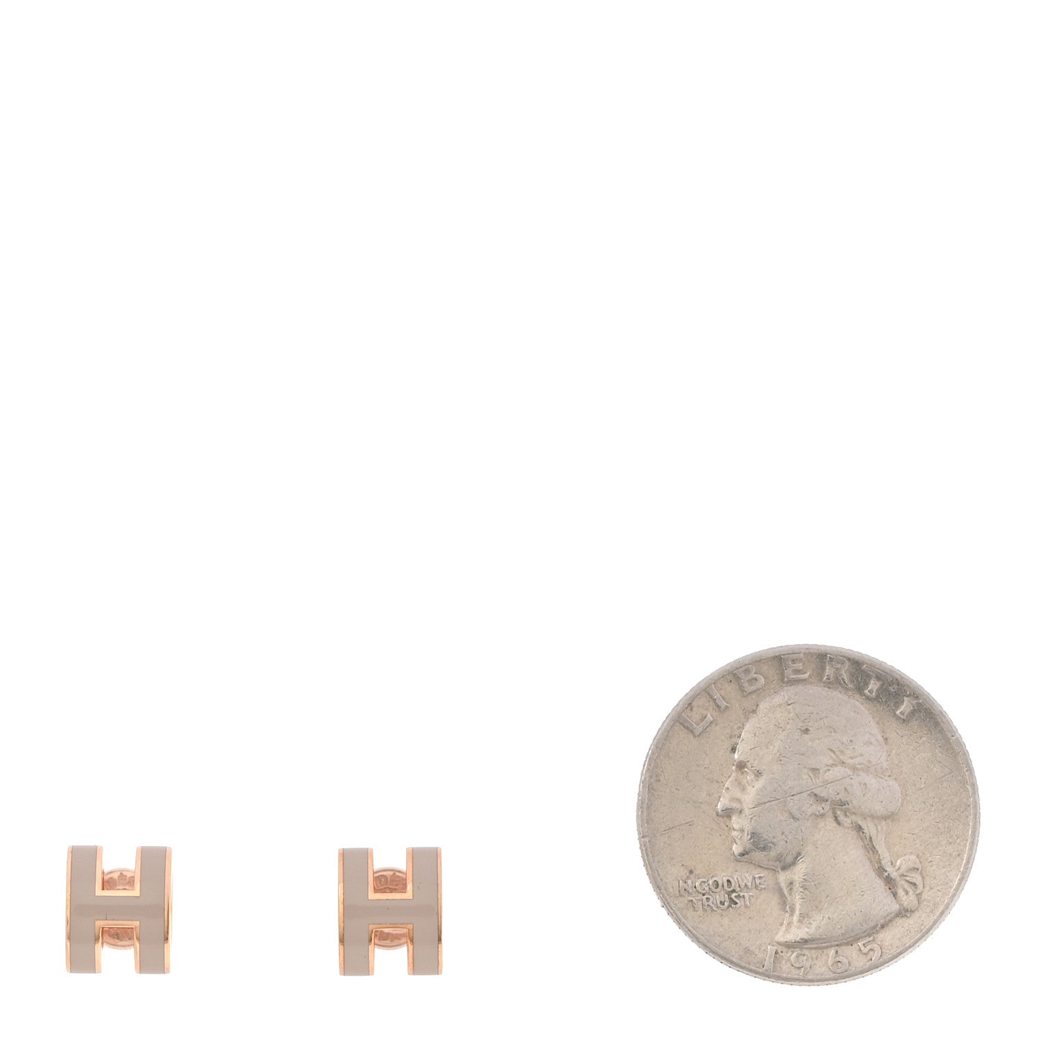 Rose Gold Lacquered Mini Pop H Earrings  Marron Glace
