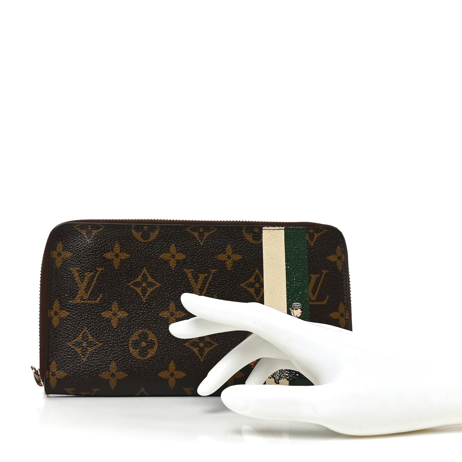 Monogram Groom Zippy Organizer Wallet Green