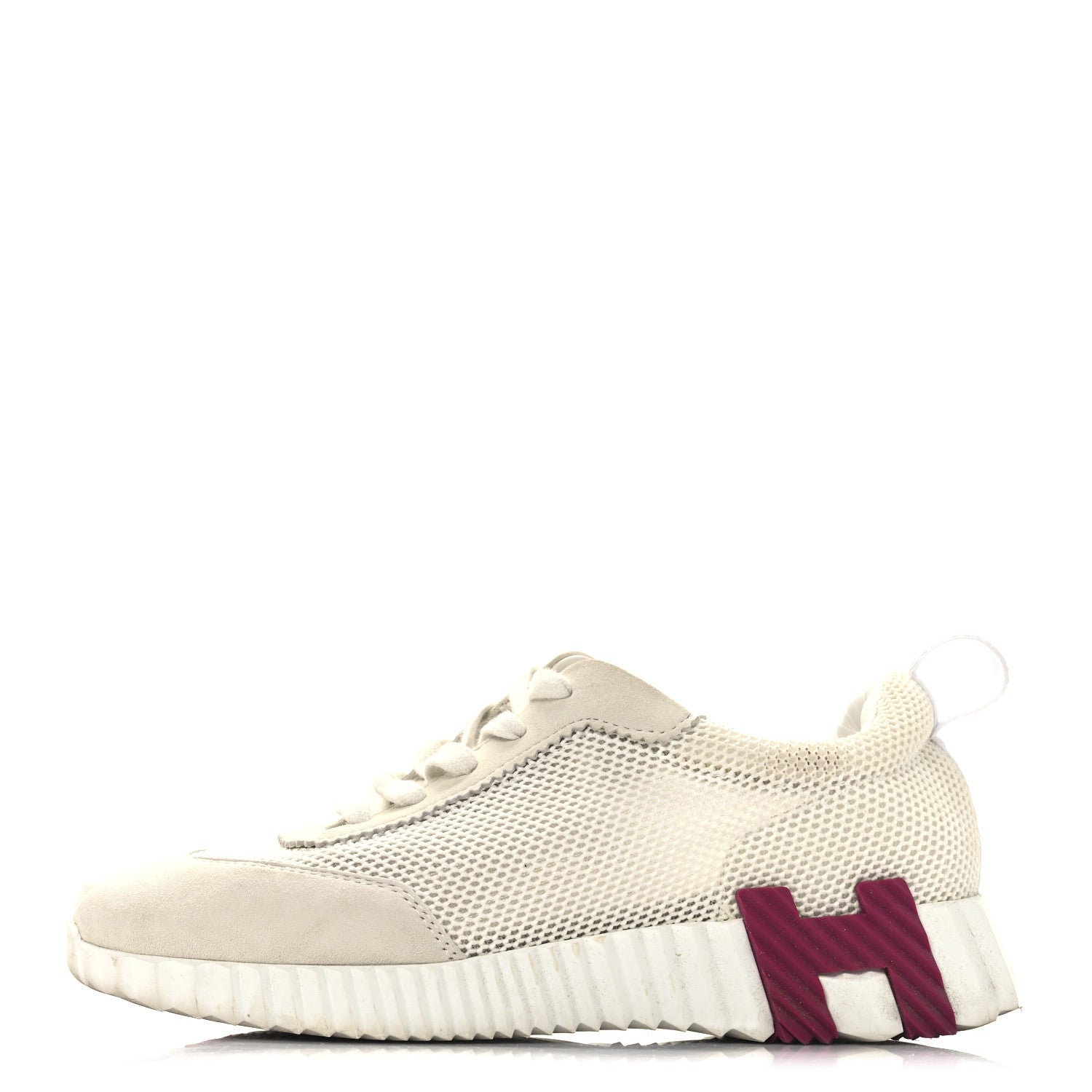 Air Mesh Suede Goatskin Bouncing Sneakers 36 White Orange Pink
