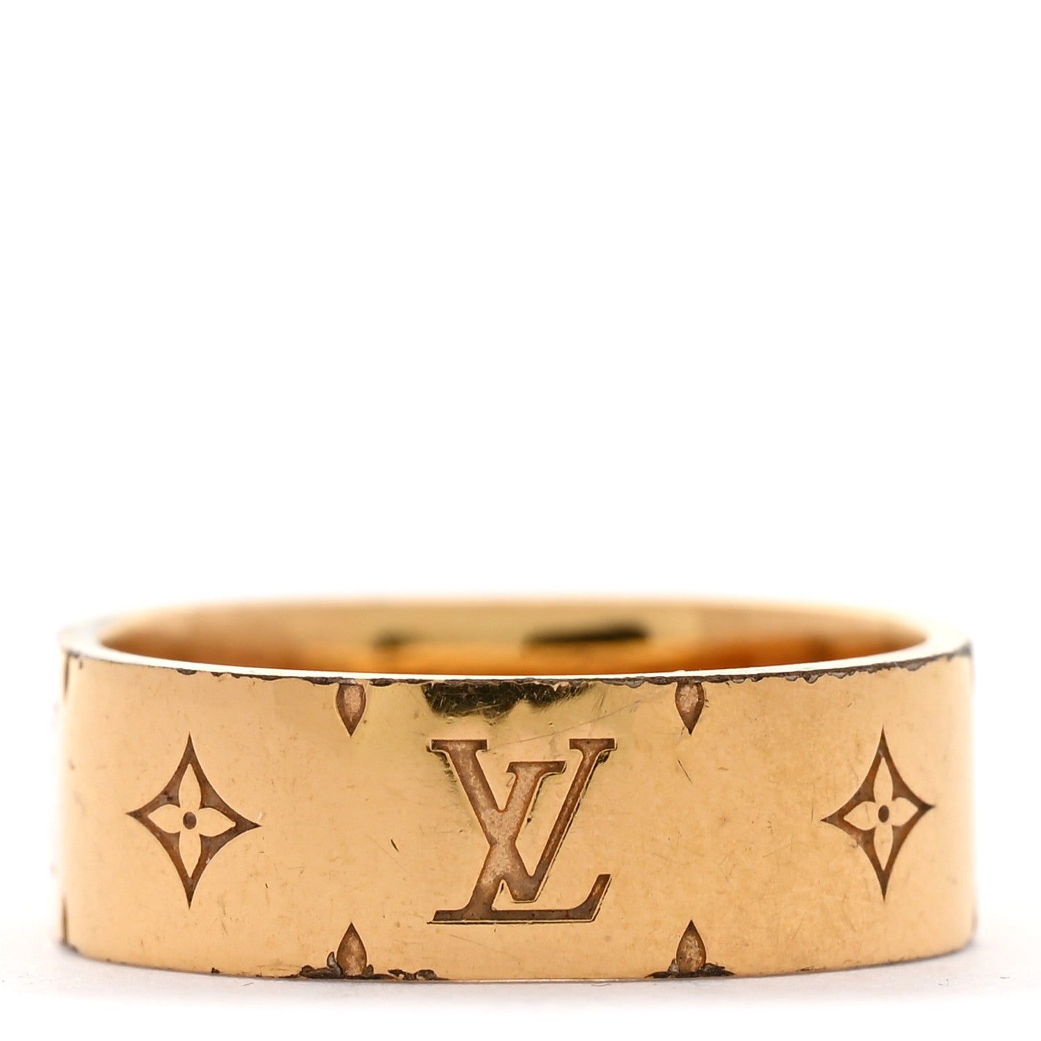 Brass Monogram Engraved Nanogram Ring S Gold