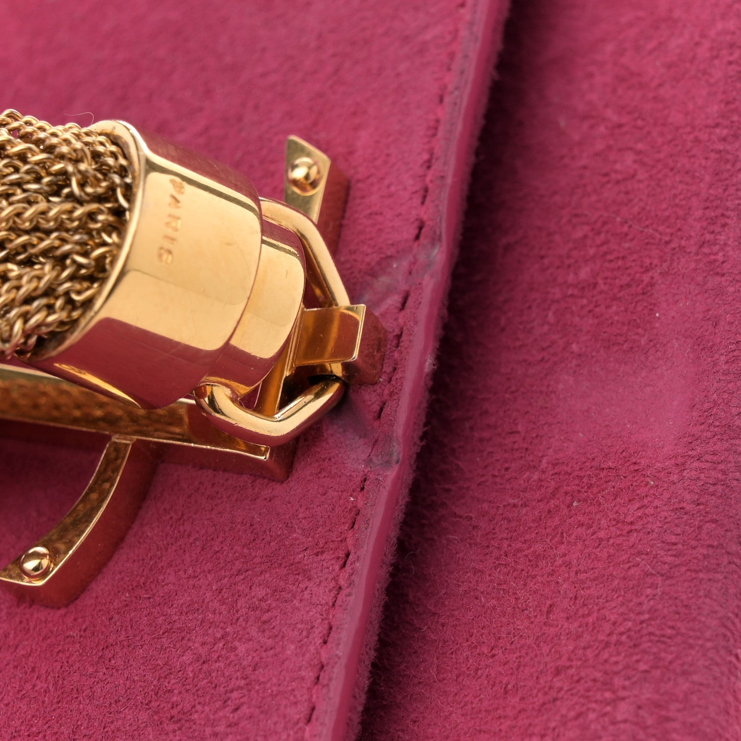 Suede Medium Monogram Kate Tassel Shoulder Bag Lipstick Fuchsia