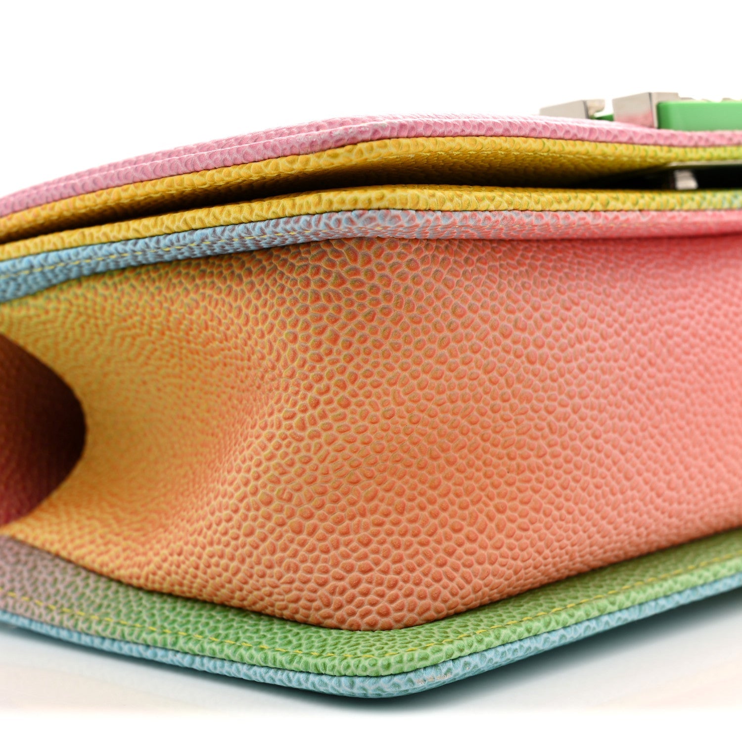 Caviar Quilted Small Cuba Rainbow Boy Flap  Multicolor