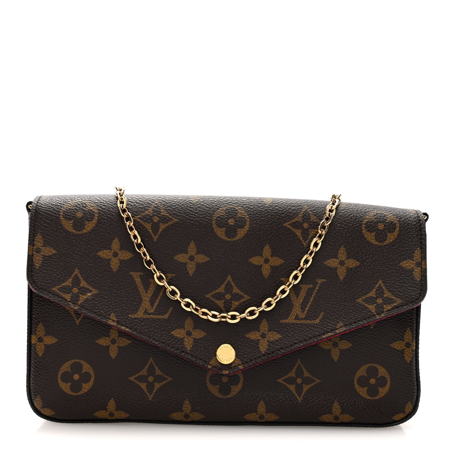Monogram Pochette Felicie Chain Wallet Fuchsia