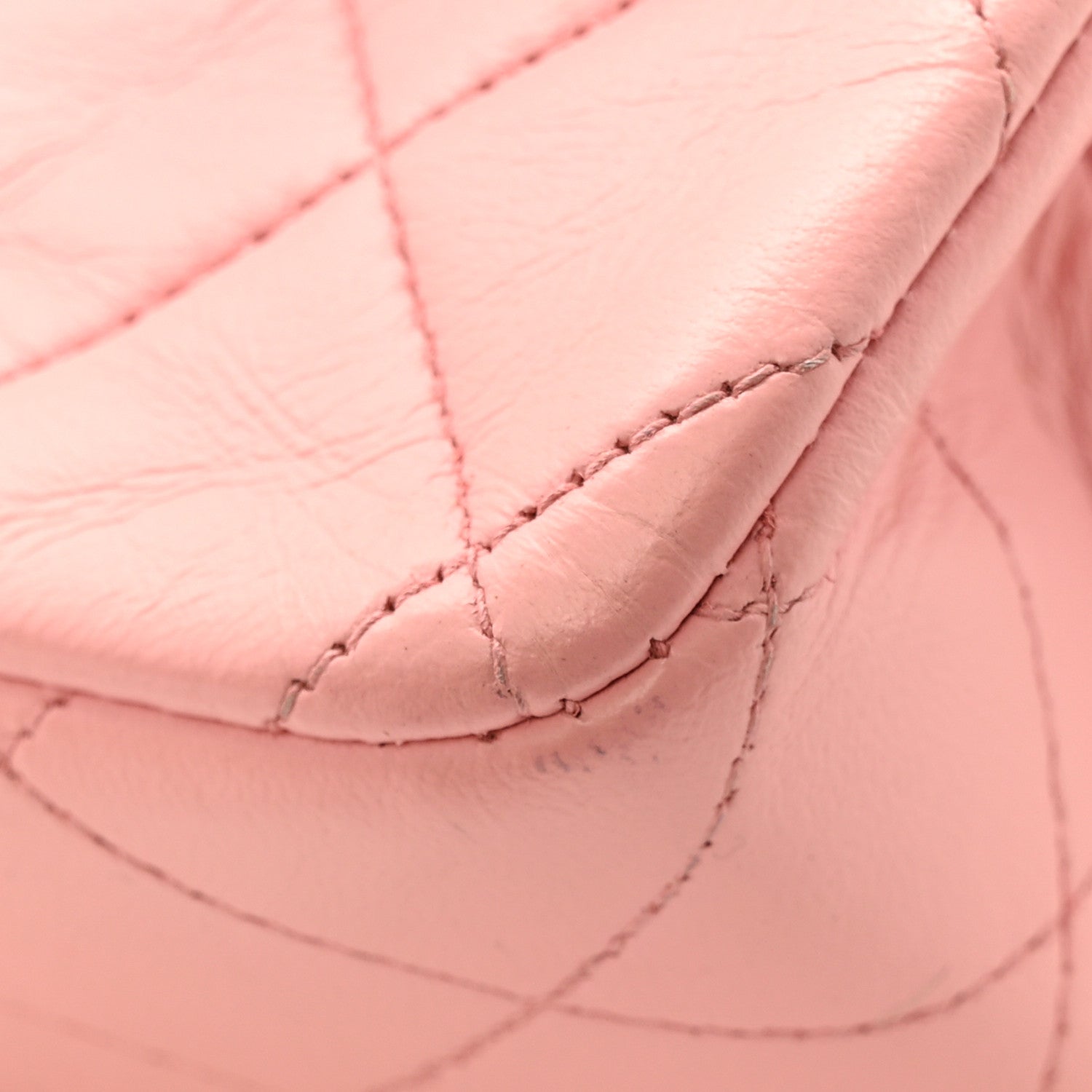 Lambskin Quilted Medium Double Flap Light Pink