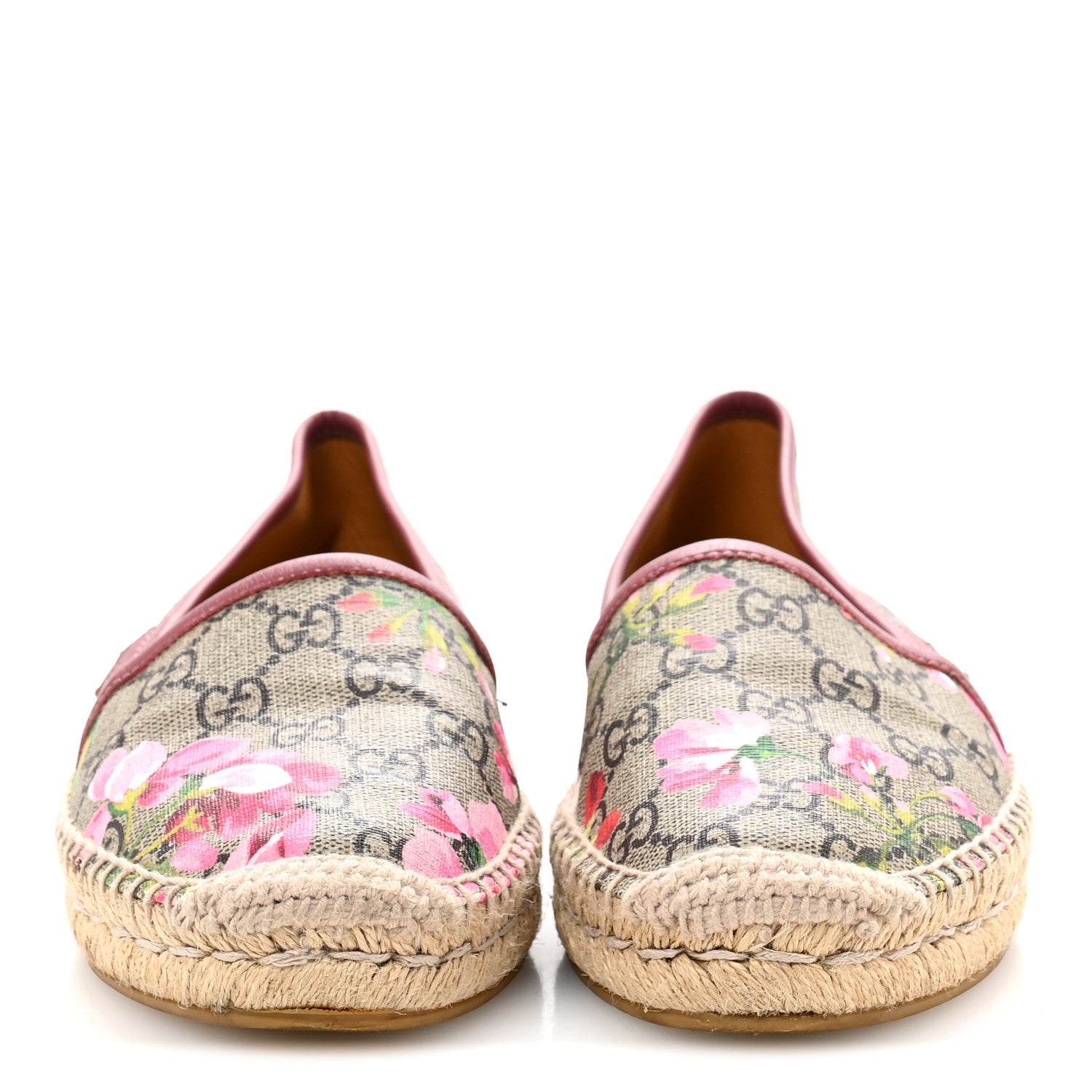 GG Supreme Monogram Blooms Espadrilles 37.5 Beige Multicolor Dry Rose