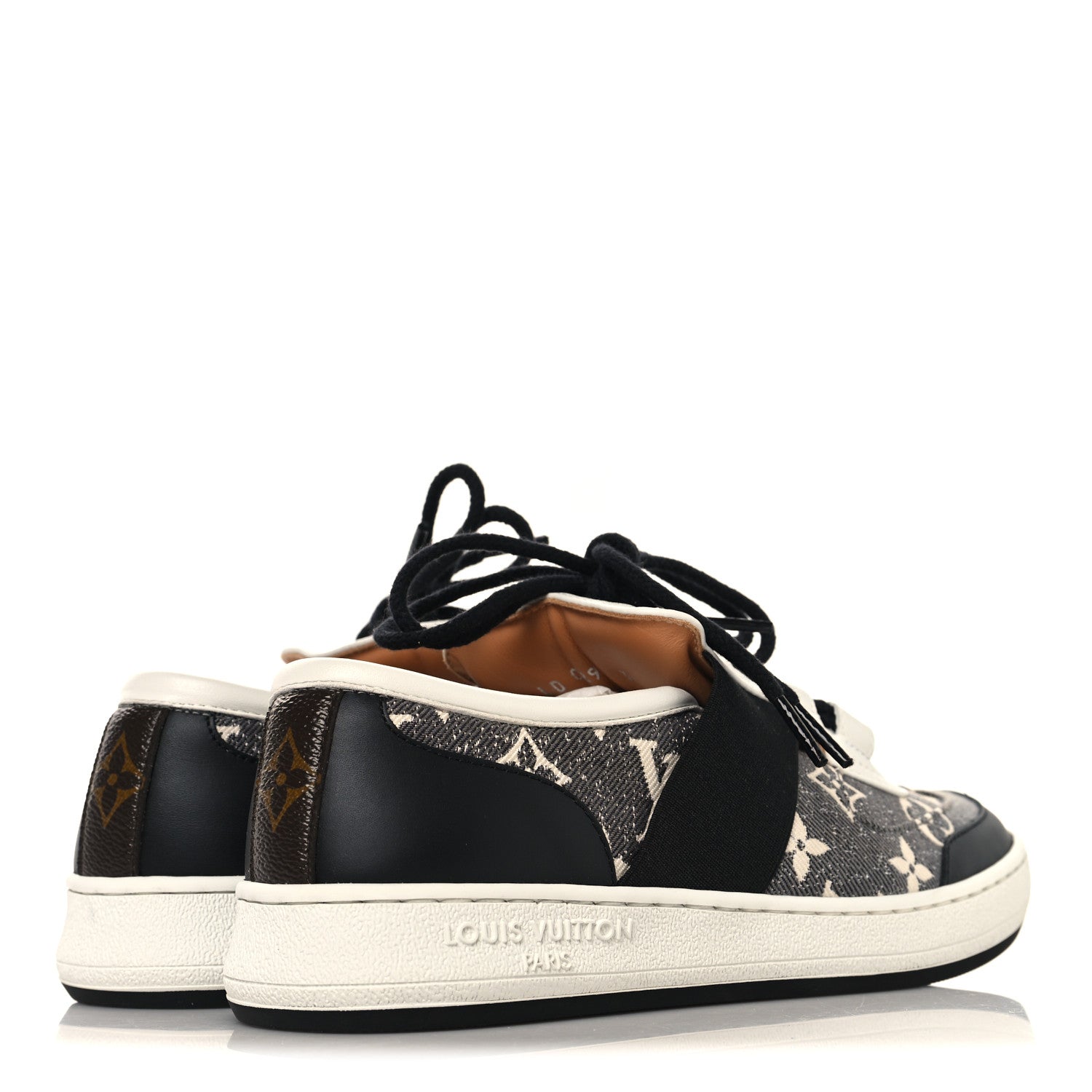 Denim Monogram Lous Sneakers 37 Gray