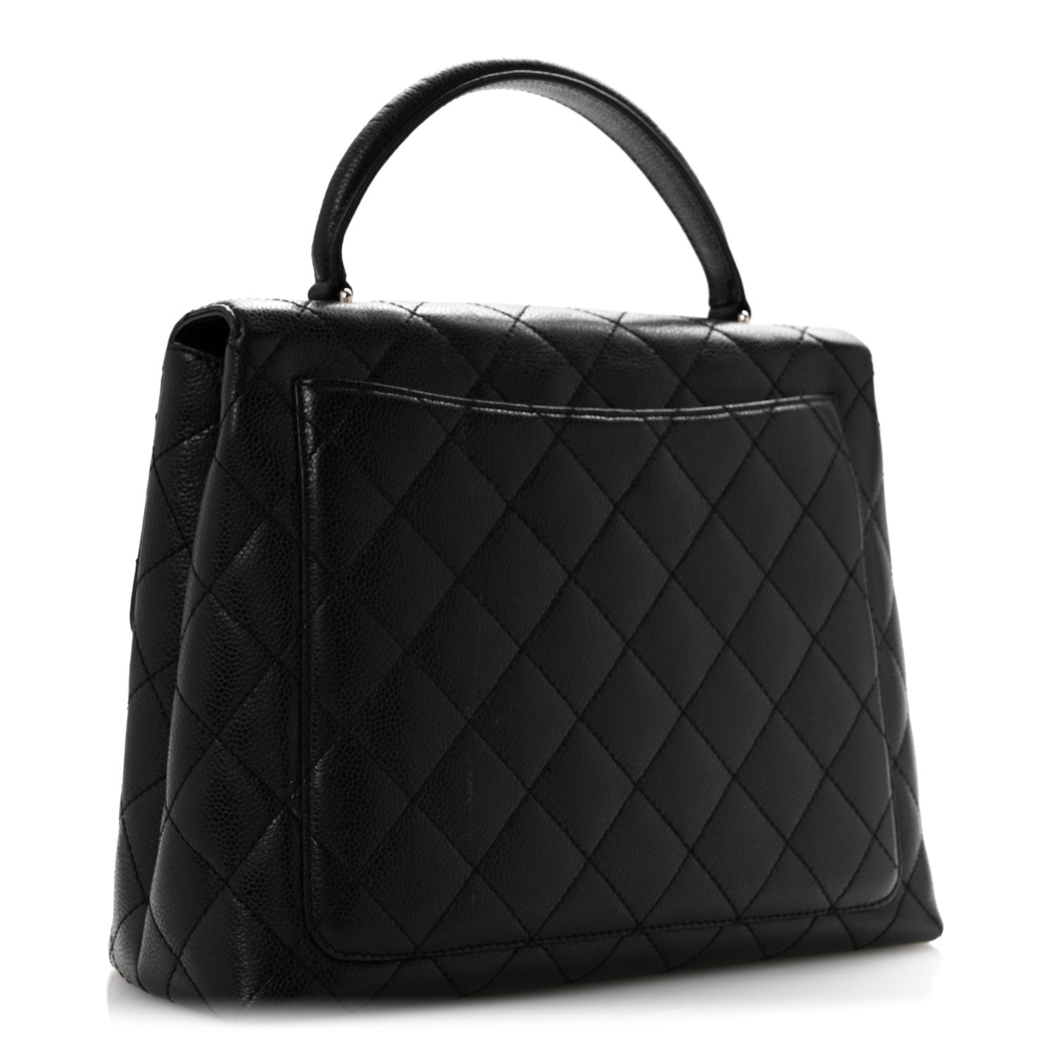 Caviar Quilted Jumbo Kelly Flap Black
