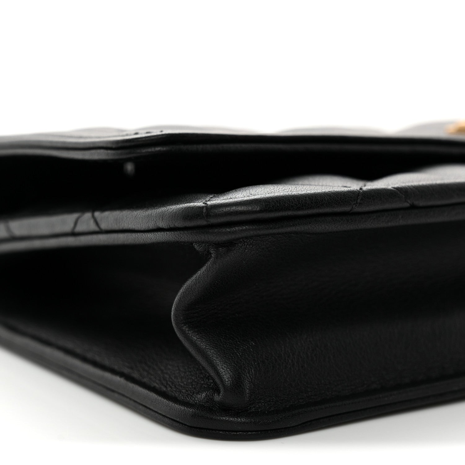 Lambskin Quilted Boy Wallet On Chain WOC Black