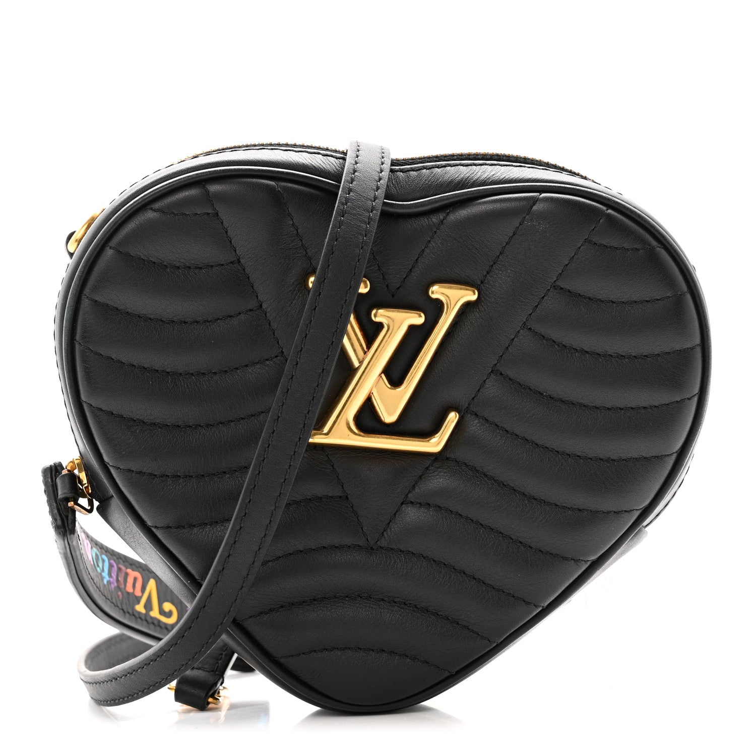 Calfskin New Wave Heart Bag Black