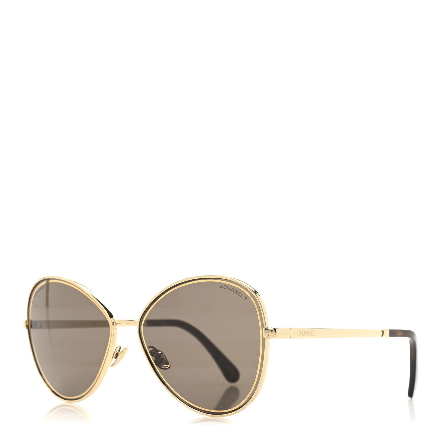 Metal Frame CC Sunglasses 4266 Gold