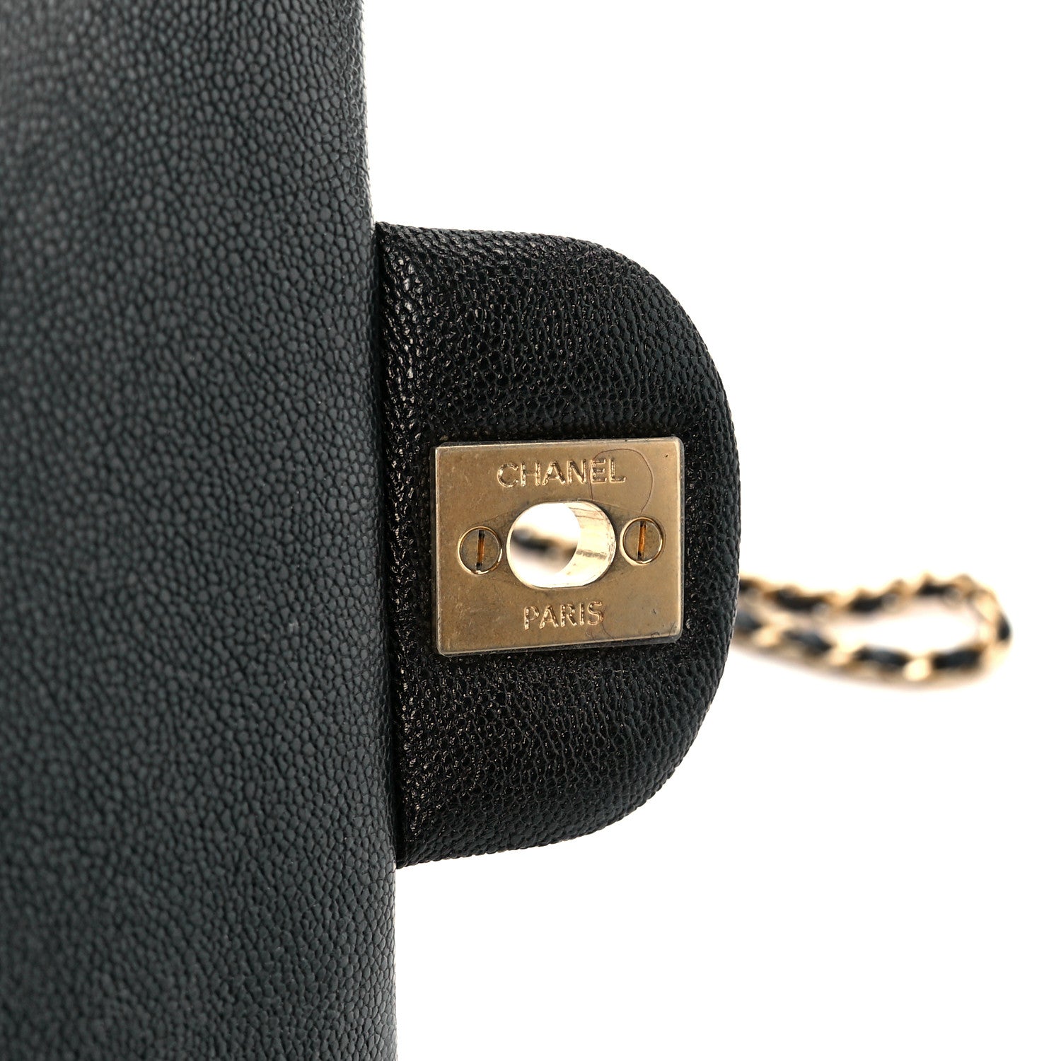 Caviar Quilted Mini Top Handle Rectangular Flap Black