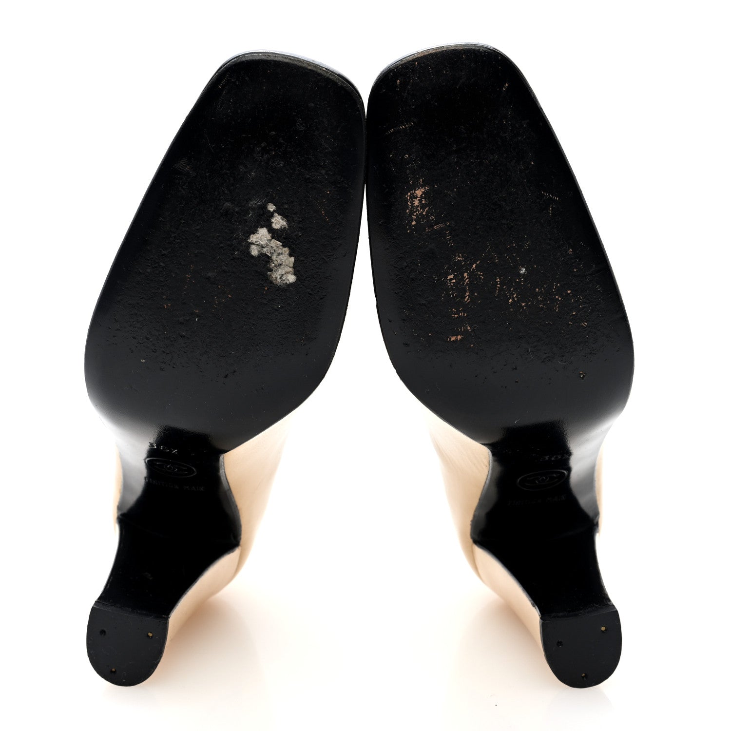 Lambskin Cap Toe CC Pumps 36.5 Beige Black