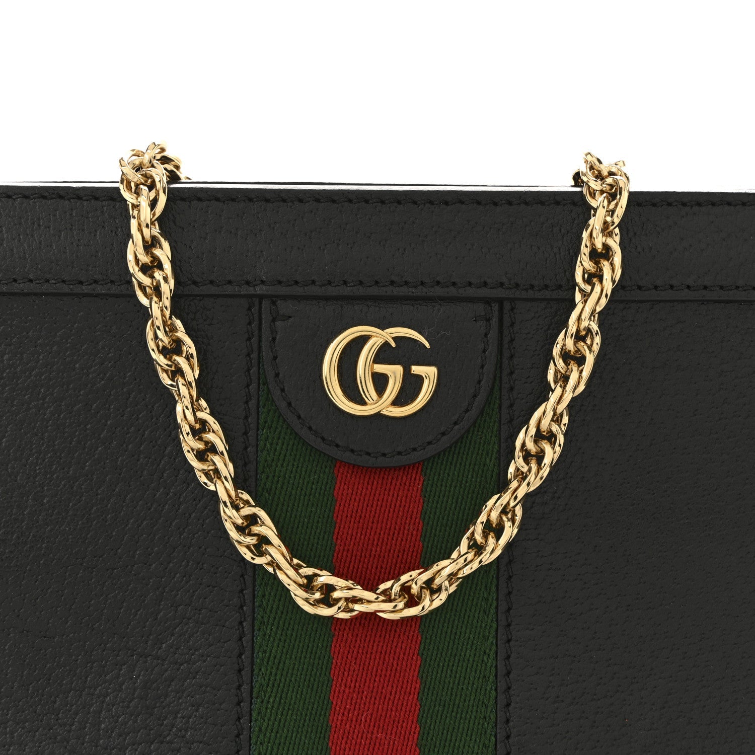 Calfskin GG Web Small Ophidia Chain Shoulder Bag Black