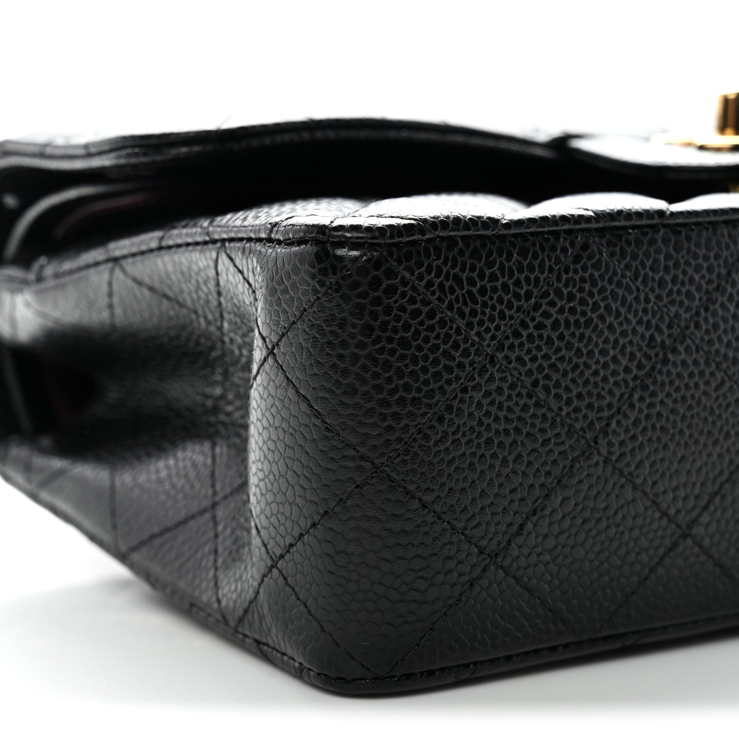 Caviar Quilted Small Double Flap Black