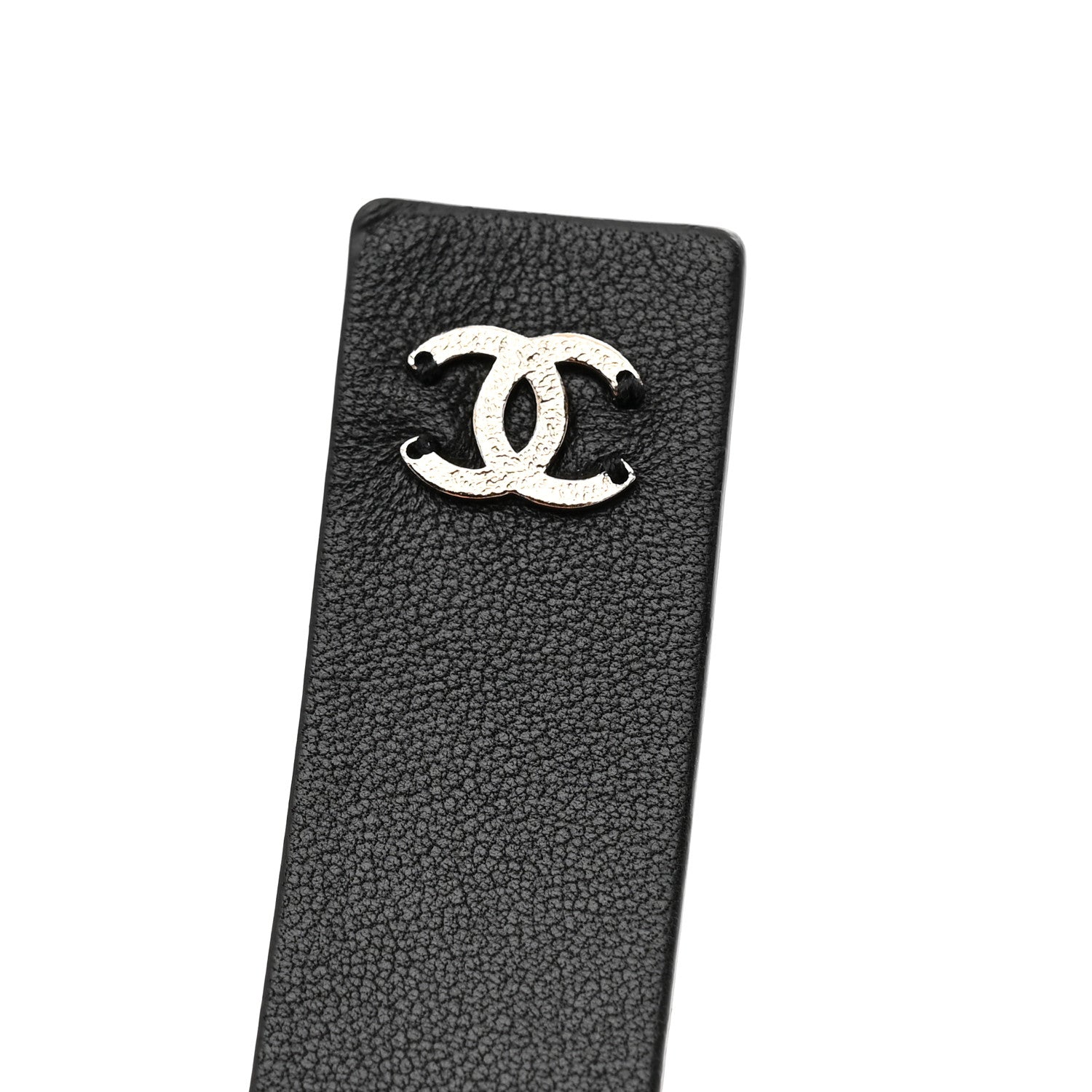 Lambskin Chain CC Bow Belt L Black