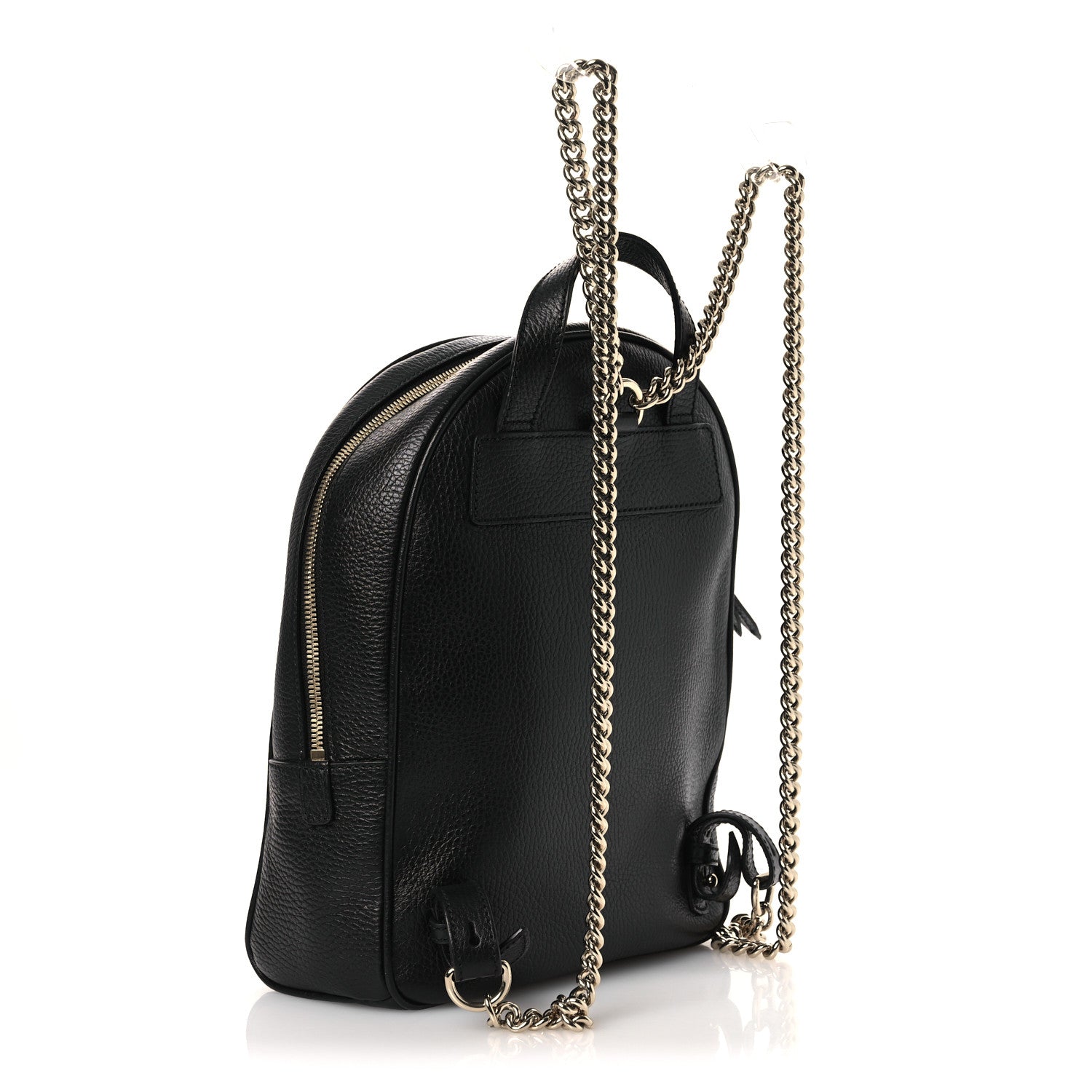 Pebbled Calfskin Soho Chain Backpack Black