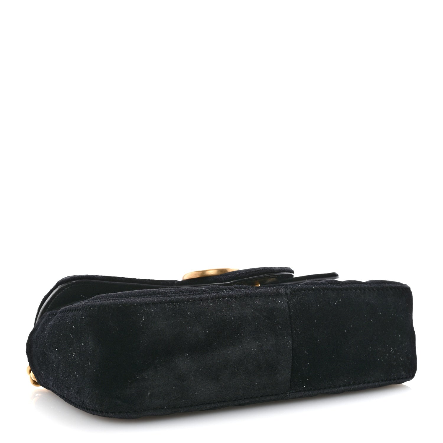 Velvet Matelasse Small GG Marmont Shoulder Bag Black