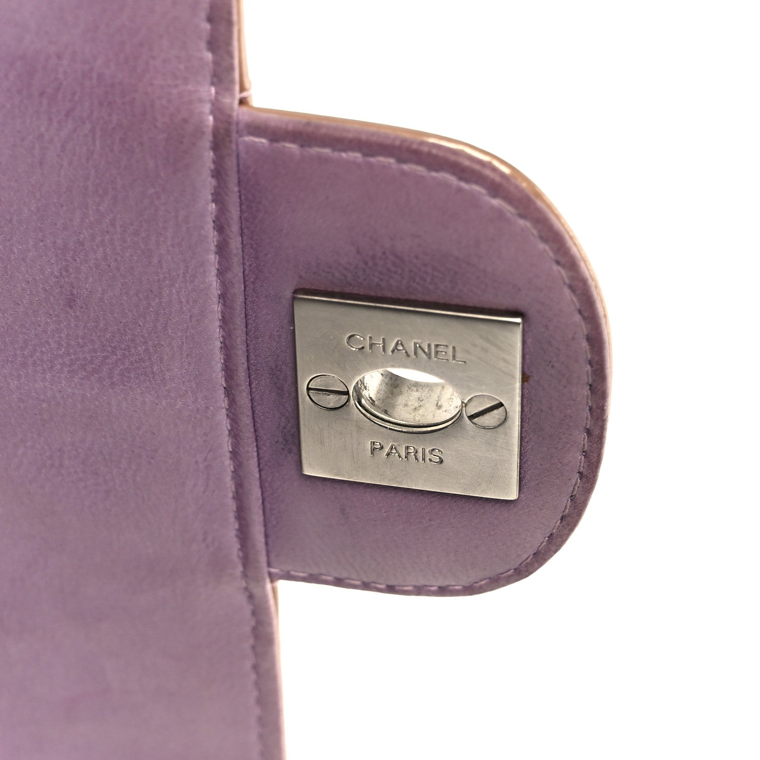 Patent Quilted East West Chocolate Bar Flap Light Purple