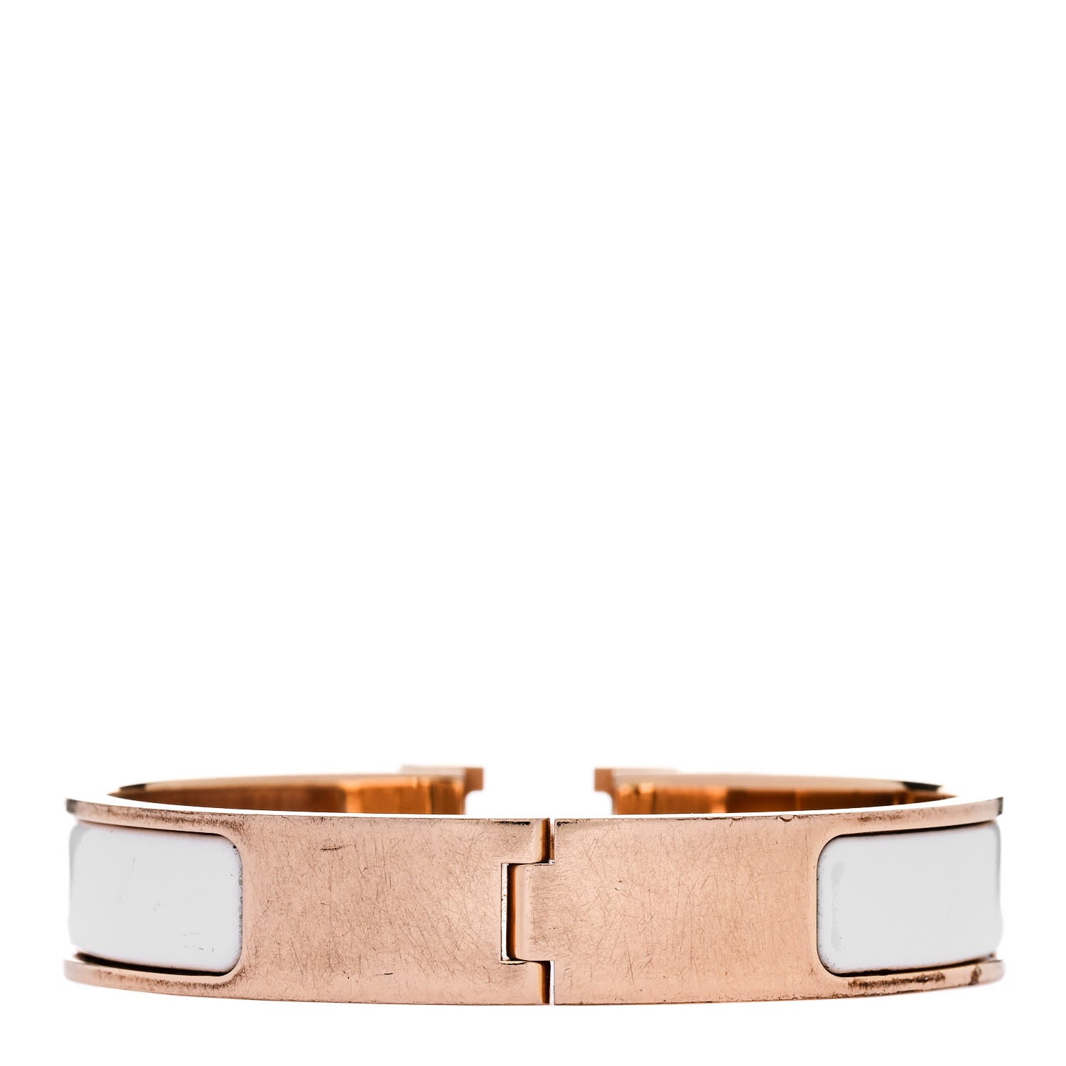 Enamel Narrow Clic Clac H Bracelet PM White