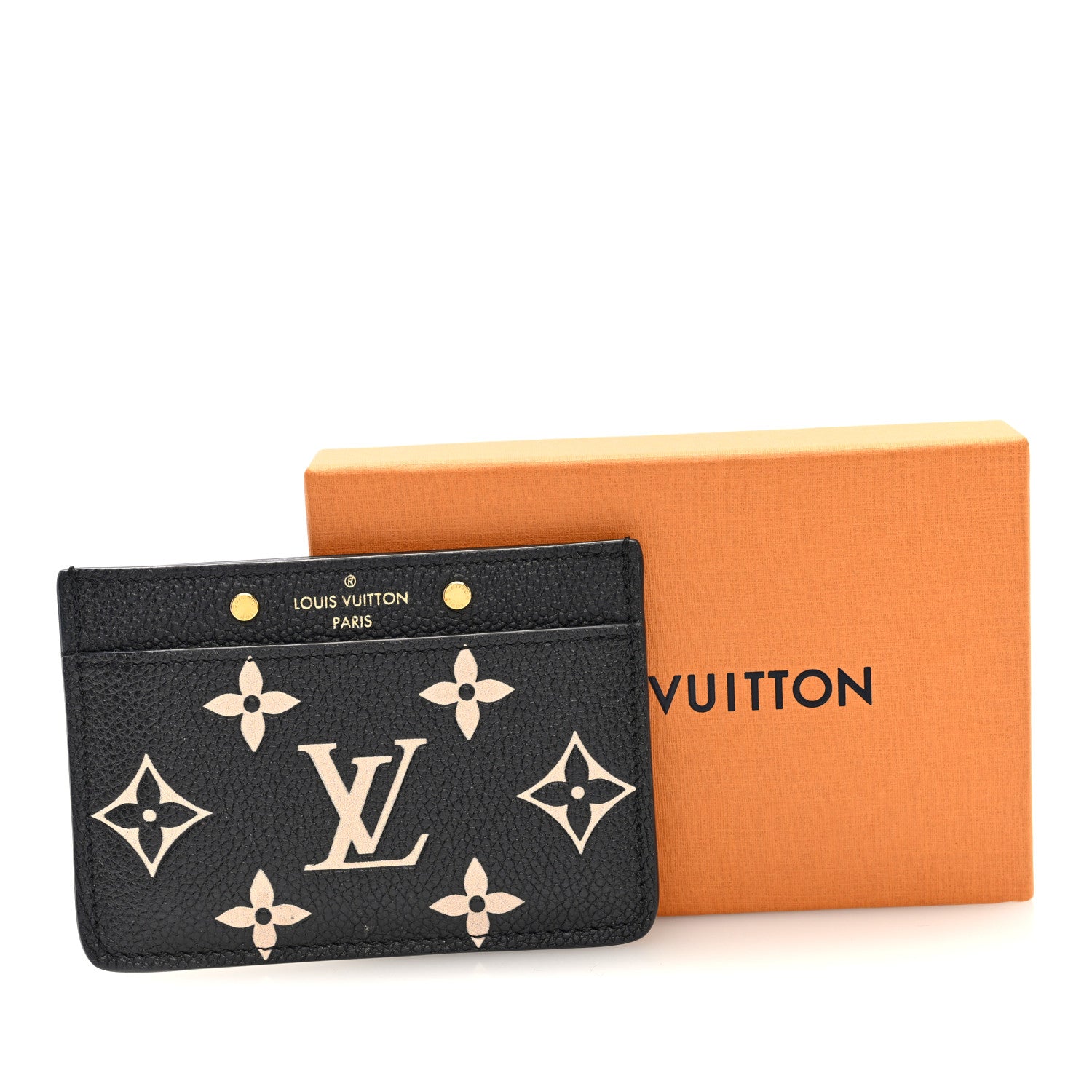 Empreinte Card Holder Black Beige