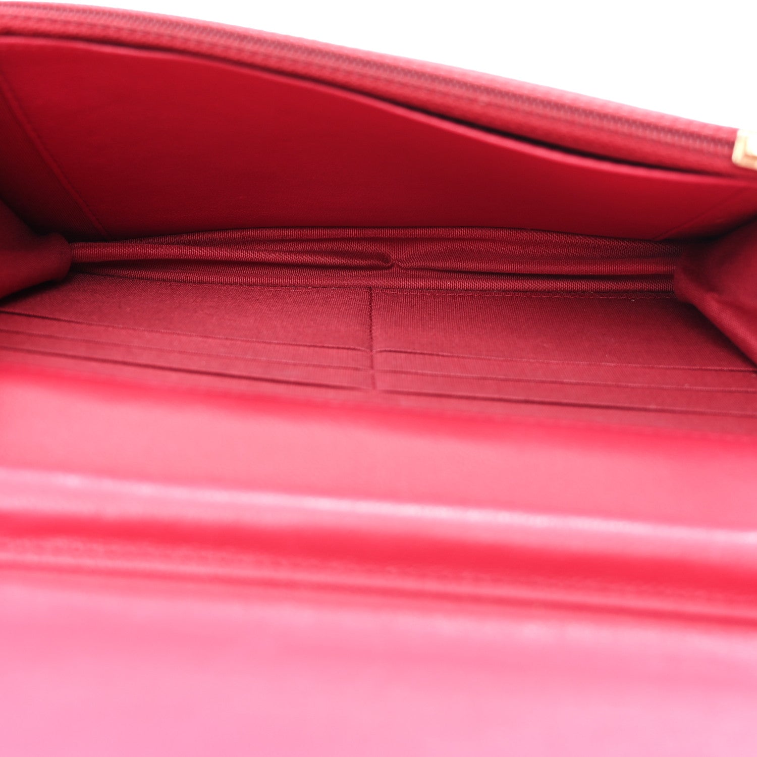 Sheepskin Chevron Quilted Vintage Mademoiselle Wallet On Chain WOC Dark Pink