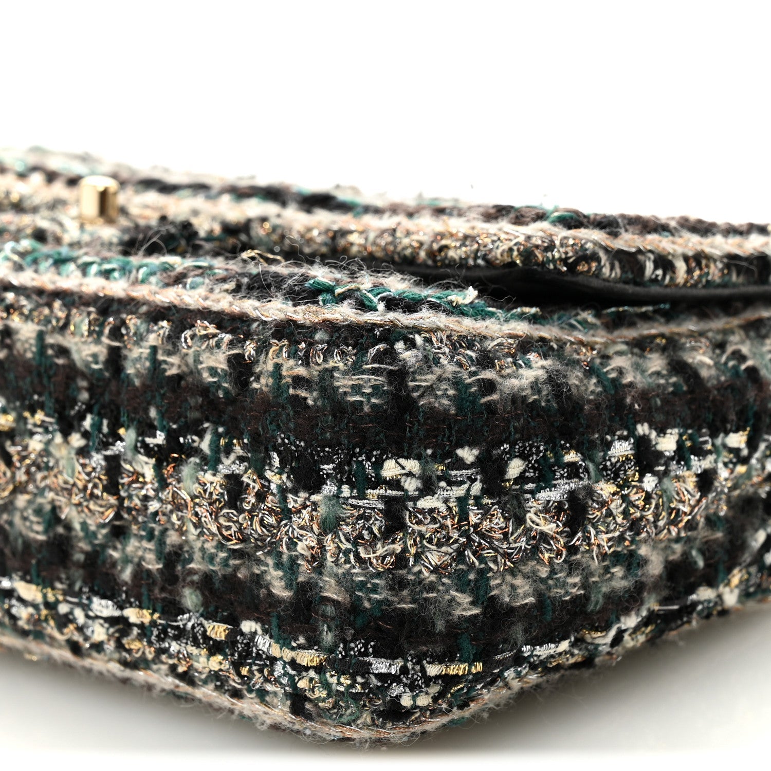 Tweed Braid Medium Flap Turquoise Multicolor