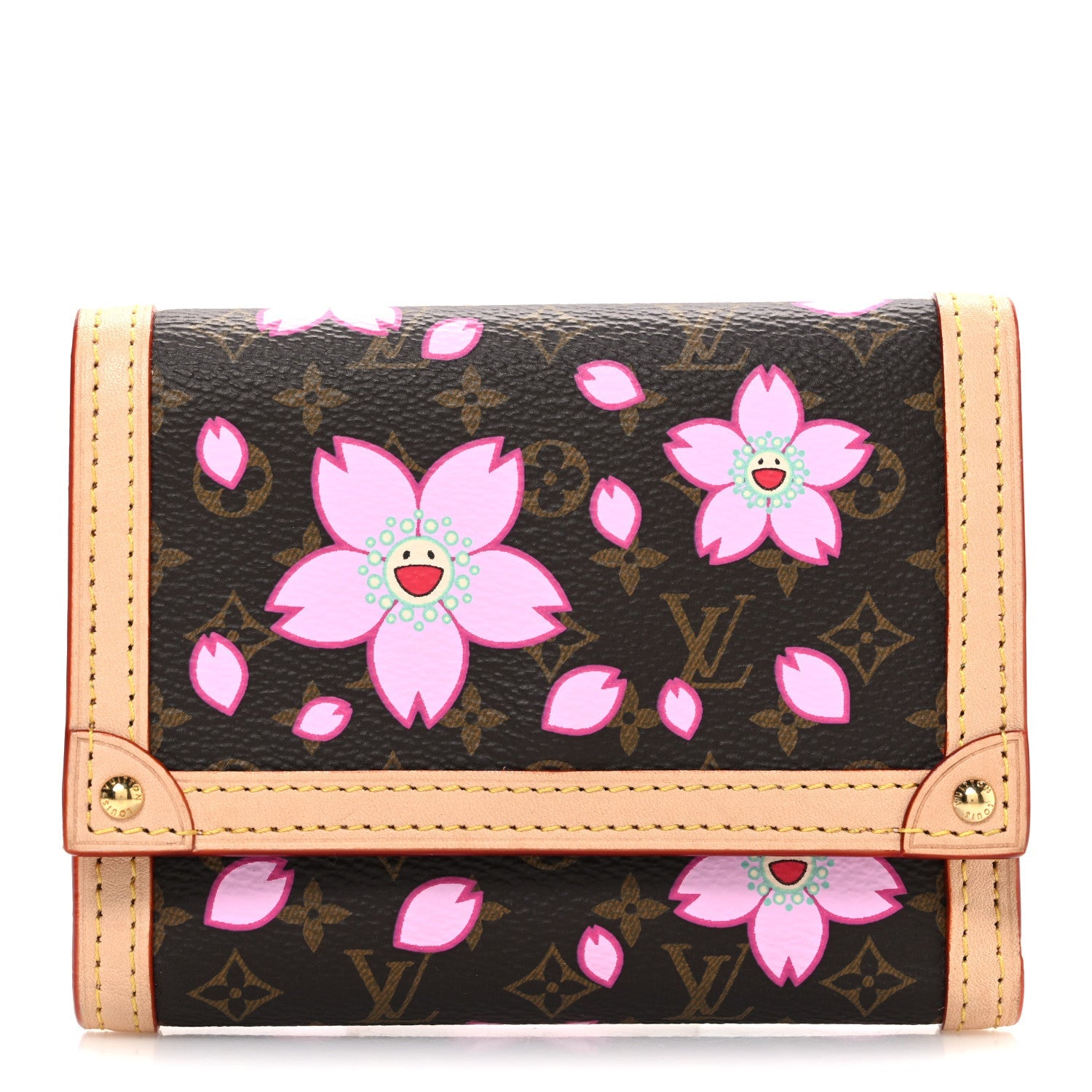 LV X TM Monogram Cherry Blossom Victorine Wallet Sakura Brown