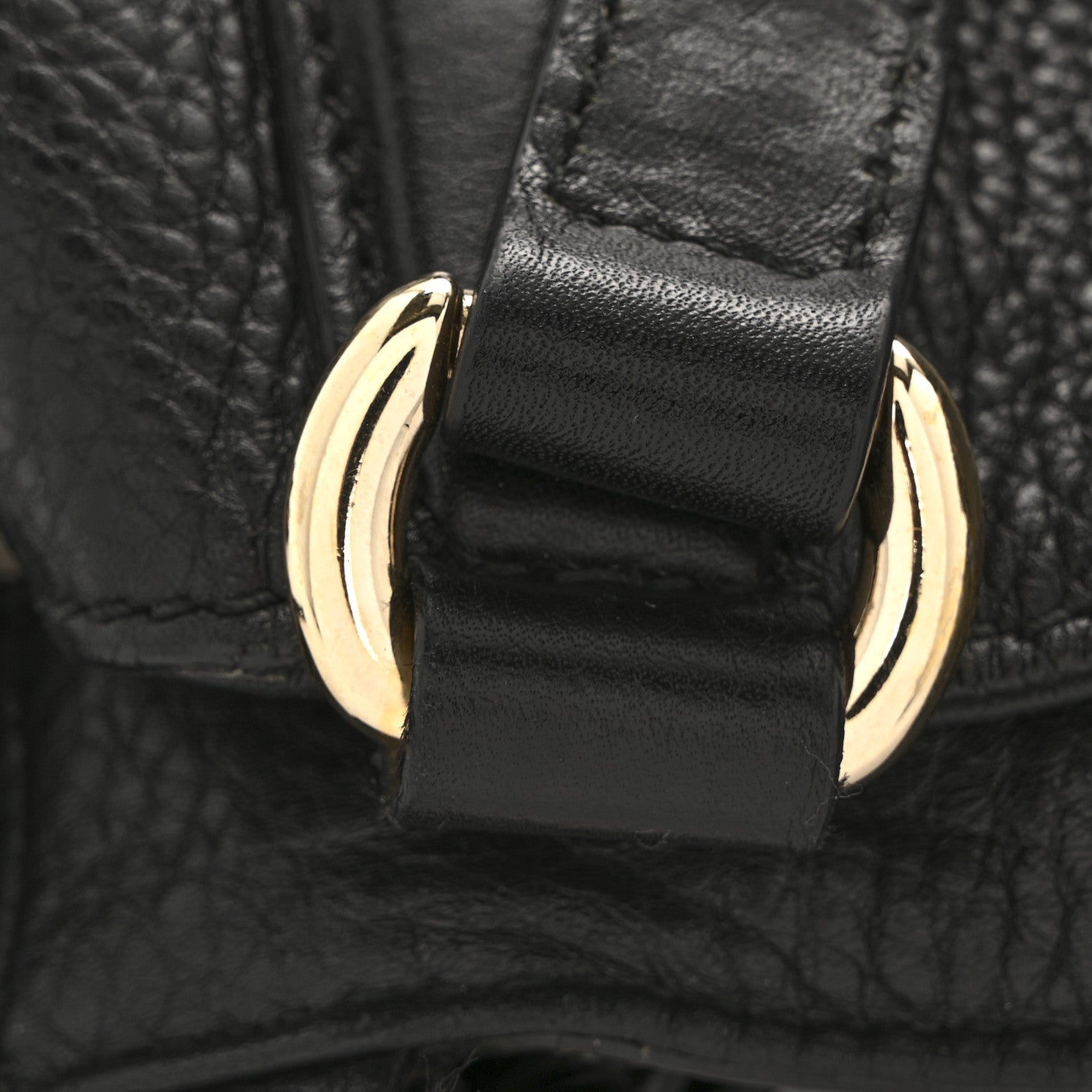 Pebbled Calfskin Medium Soho Shoulder Bag Black