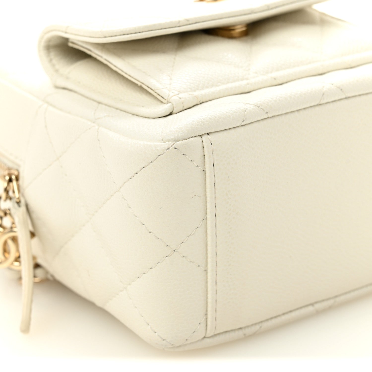 Caviar Quilted CC Mini Classic Backpack White