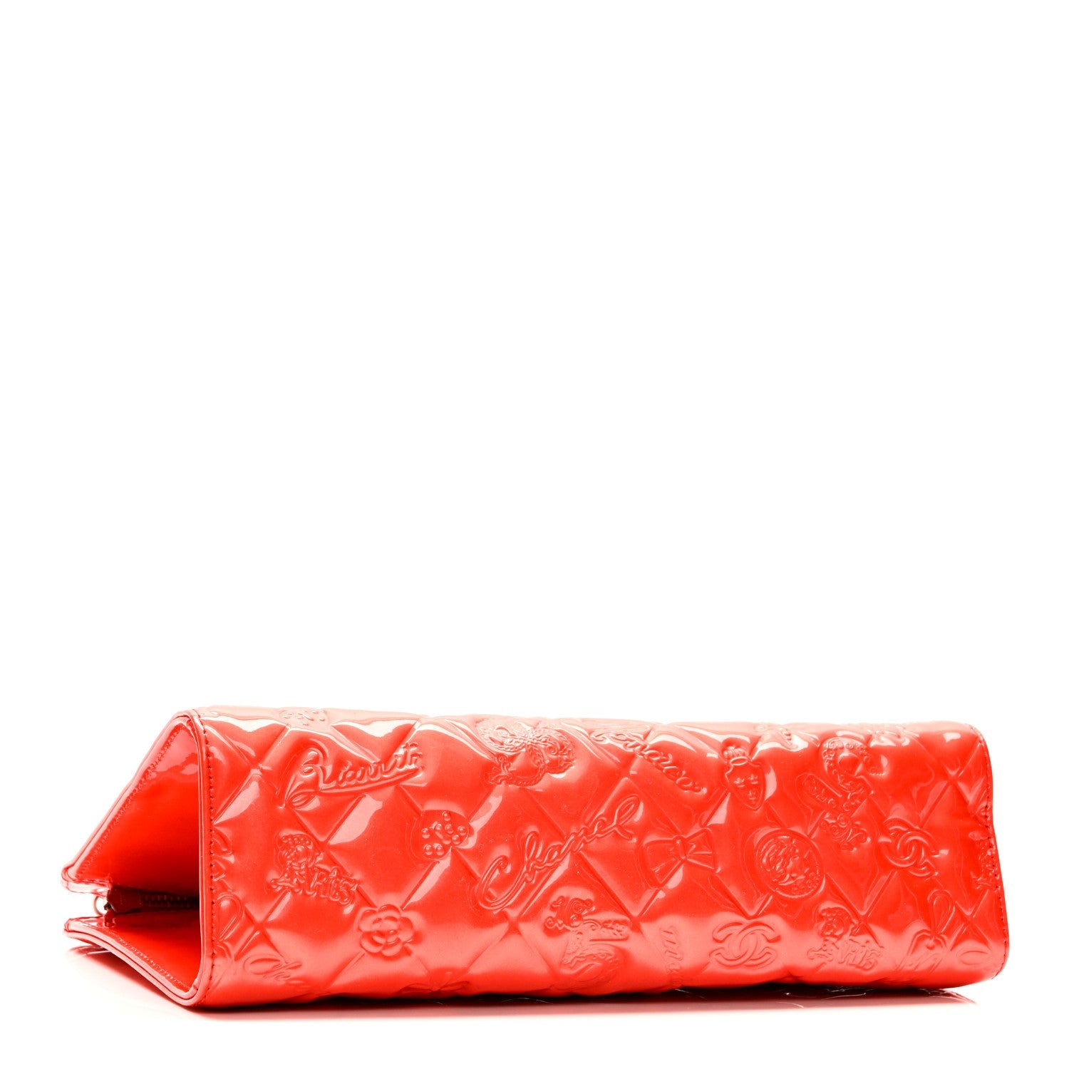 Patent Calfskin Lucky Symbols Pochette Coral