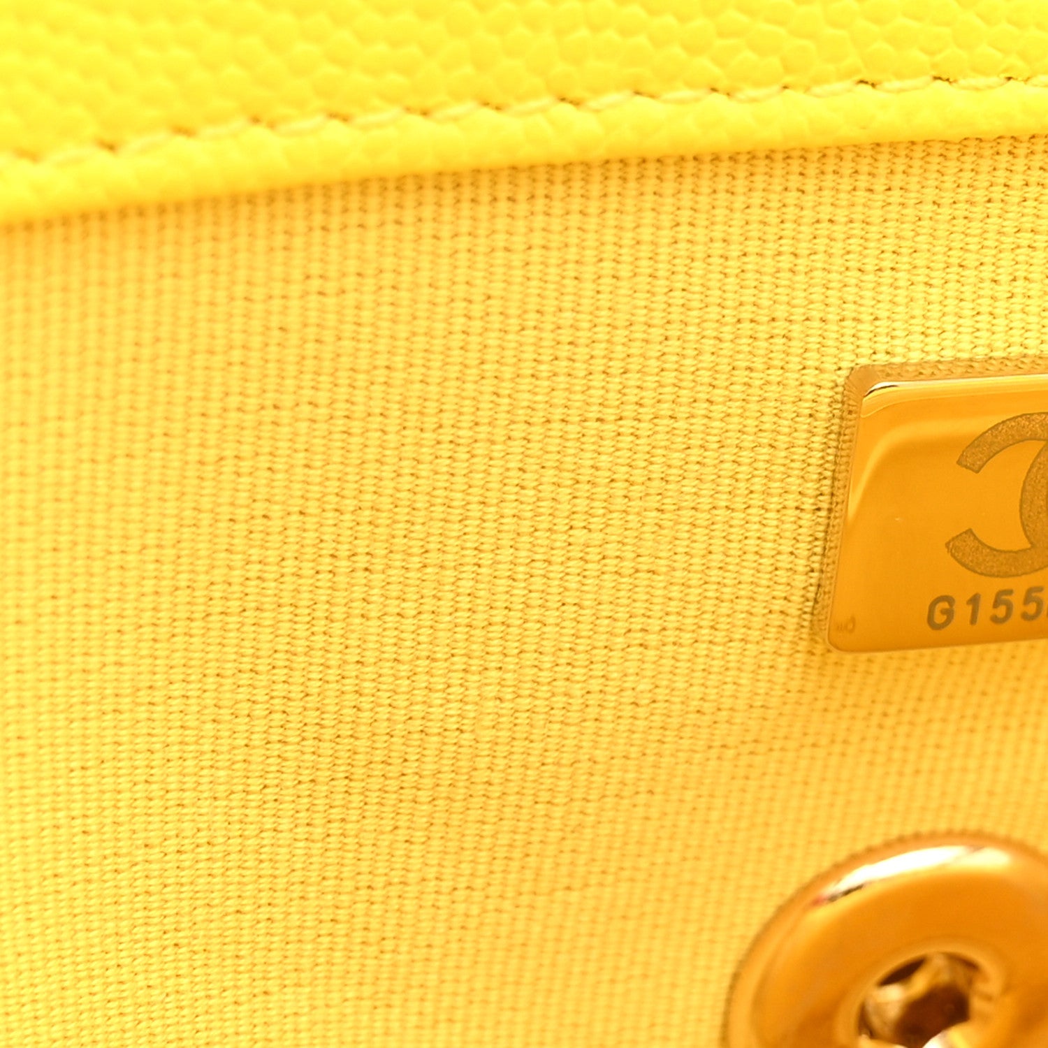 Caviar Quilted Handy Box Vanity Case Yellow