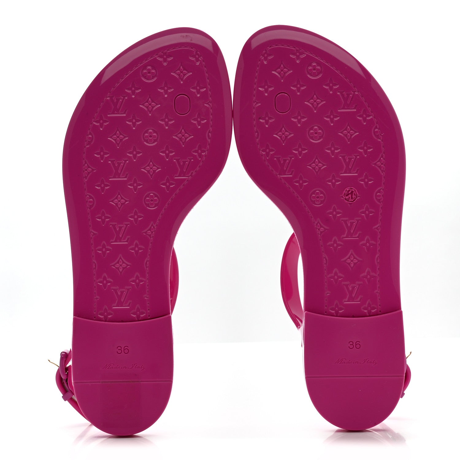 Rubber Bikini Thong Flat Sandals 36 Pink
