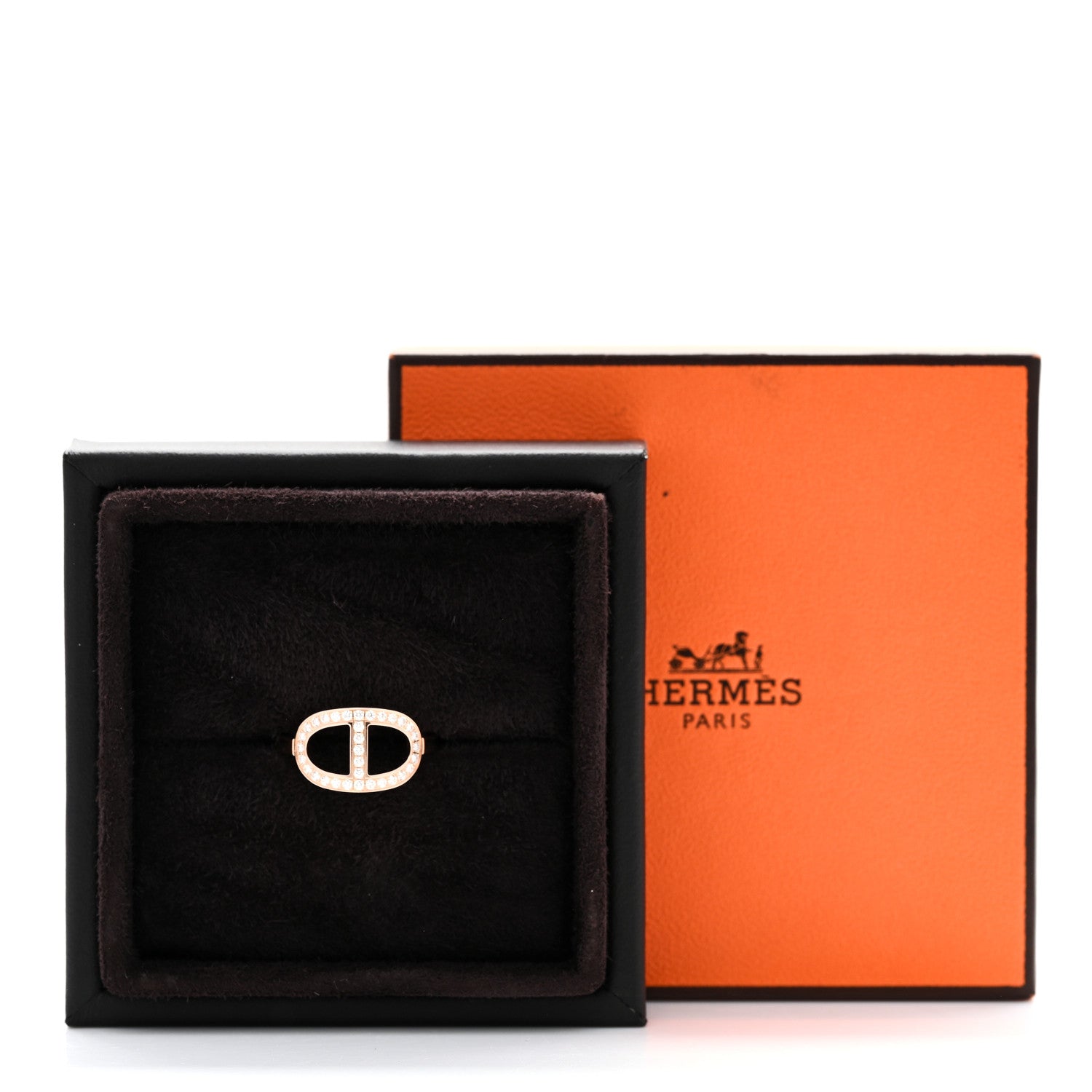 18K Rose Gold Diamond MM Chaine d'Ancre Contour Ring 50 5.25