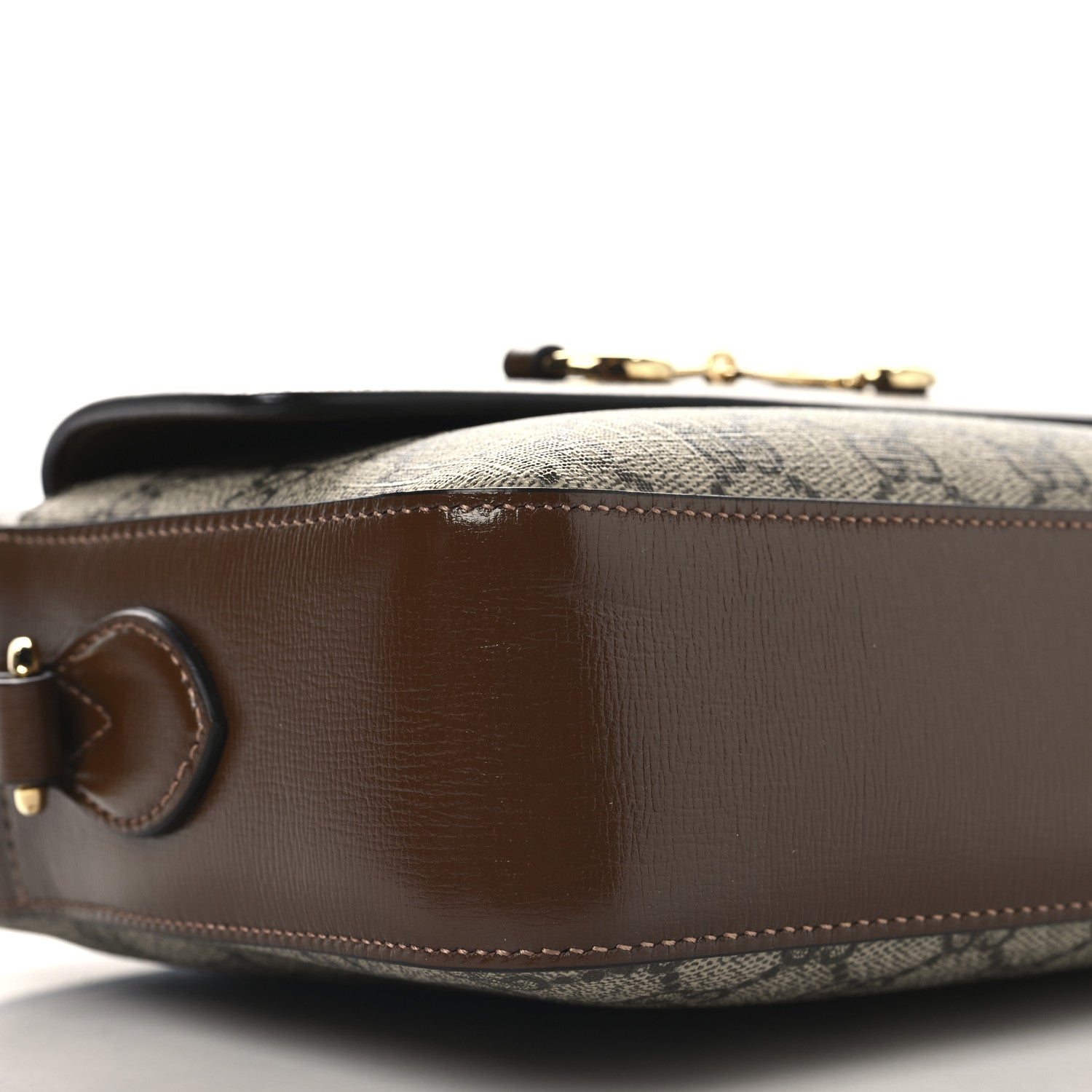 GG Supreme Monogram Small Horsebit 1955 Shoulder Bag Beige Brown Sugar