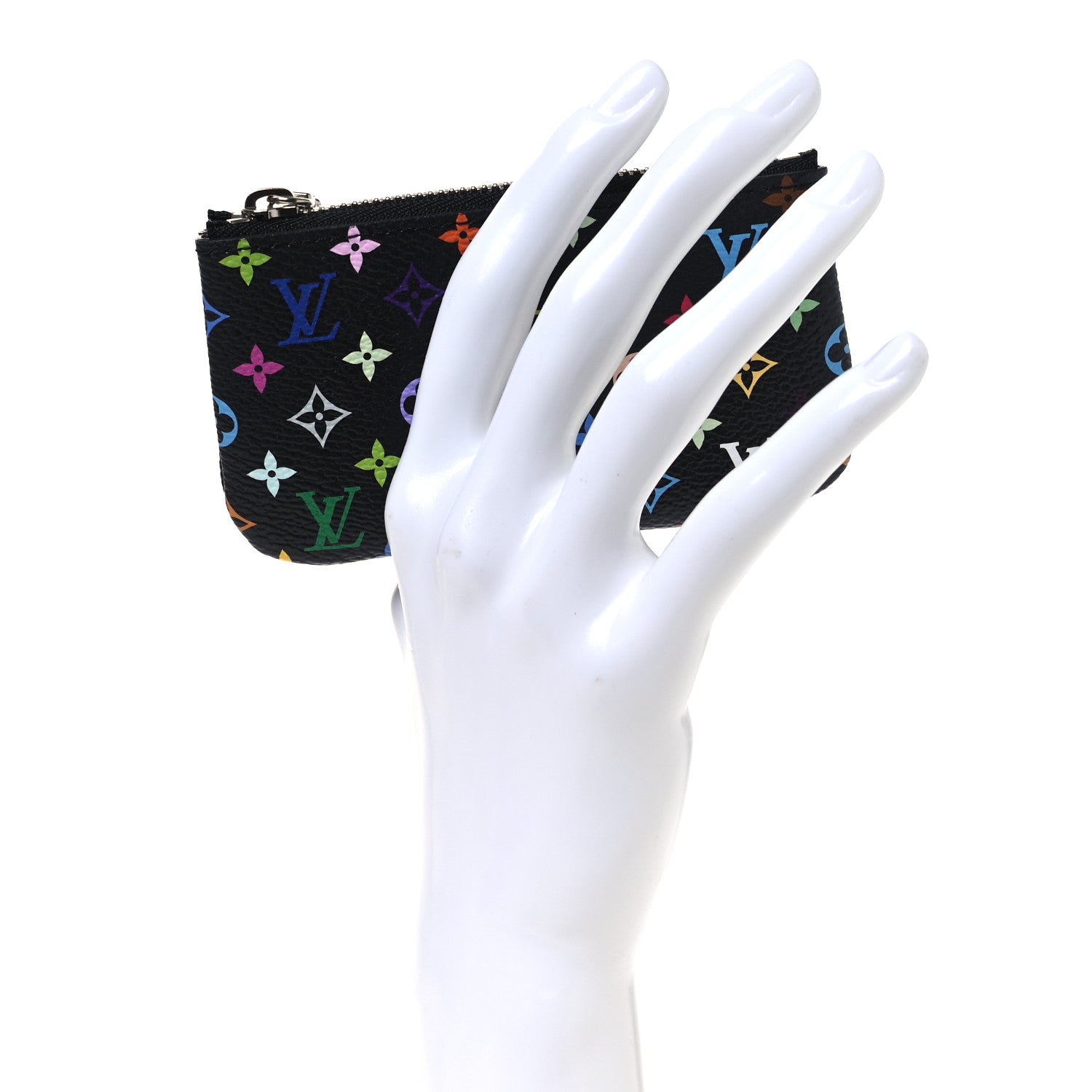LV X TM Monogram Multicolor Key Pouch Black