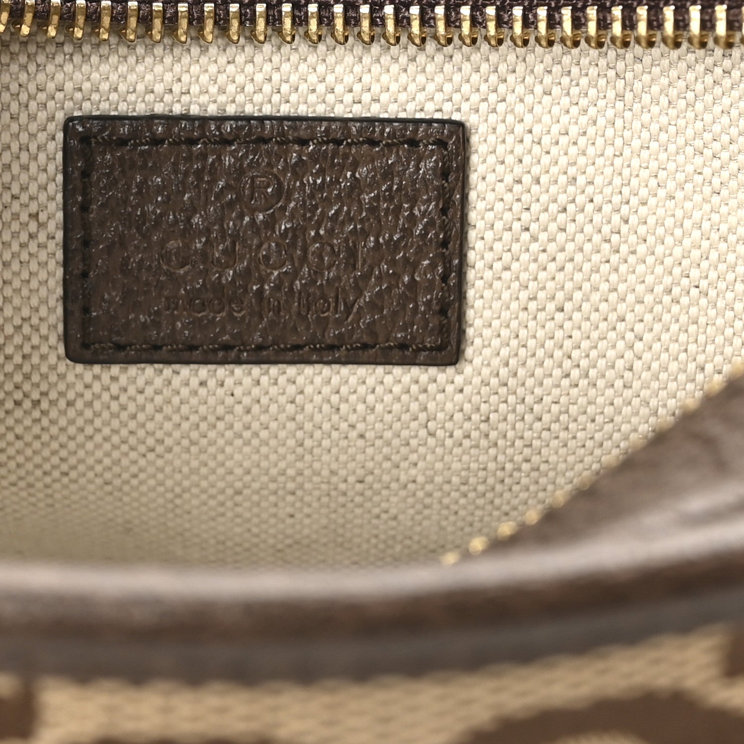 Monogram Jumbo GG Textured Dollar Calfskin Web Mini Crossbody Bag Camel Ebony New Acero