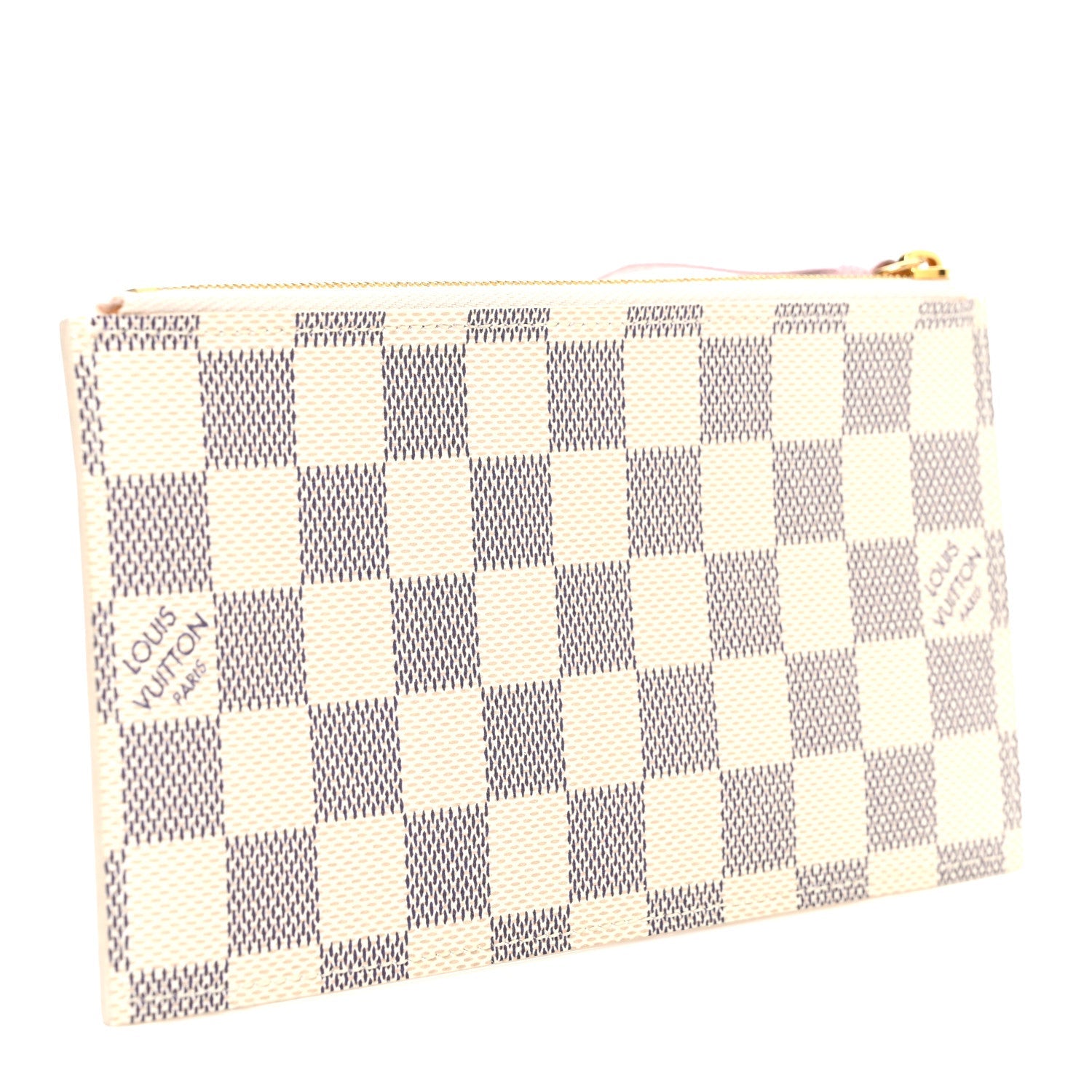 Damier Azur Felicie Chain Wallet Zippered Insert Rose Ballerine