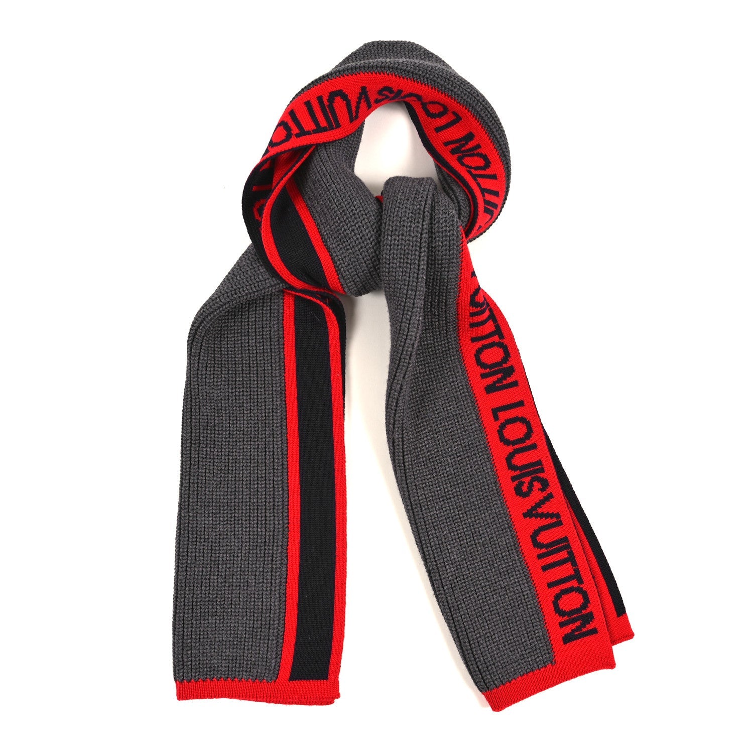 Wool Echarpes LV Generation Scarf Grey Red