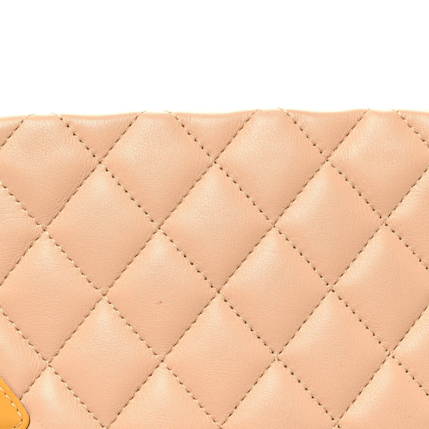 Calfskin Quilted Large Cambon Tote Beige