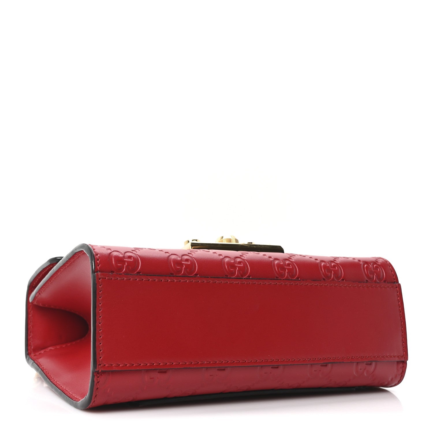 Guccissima Small Padlock Shoulder Bag Hibiscus Red